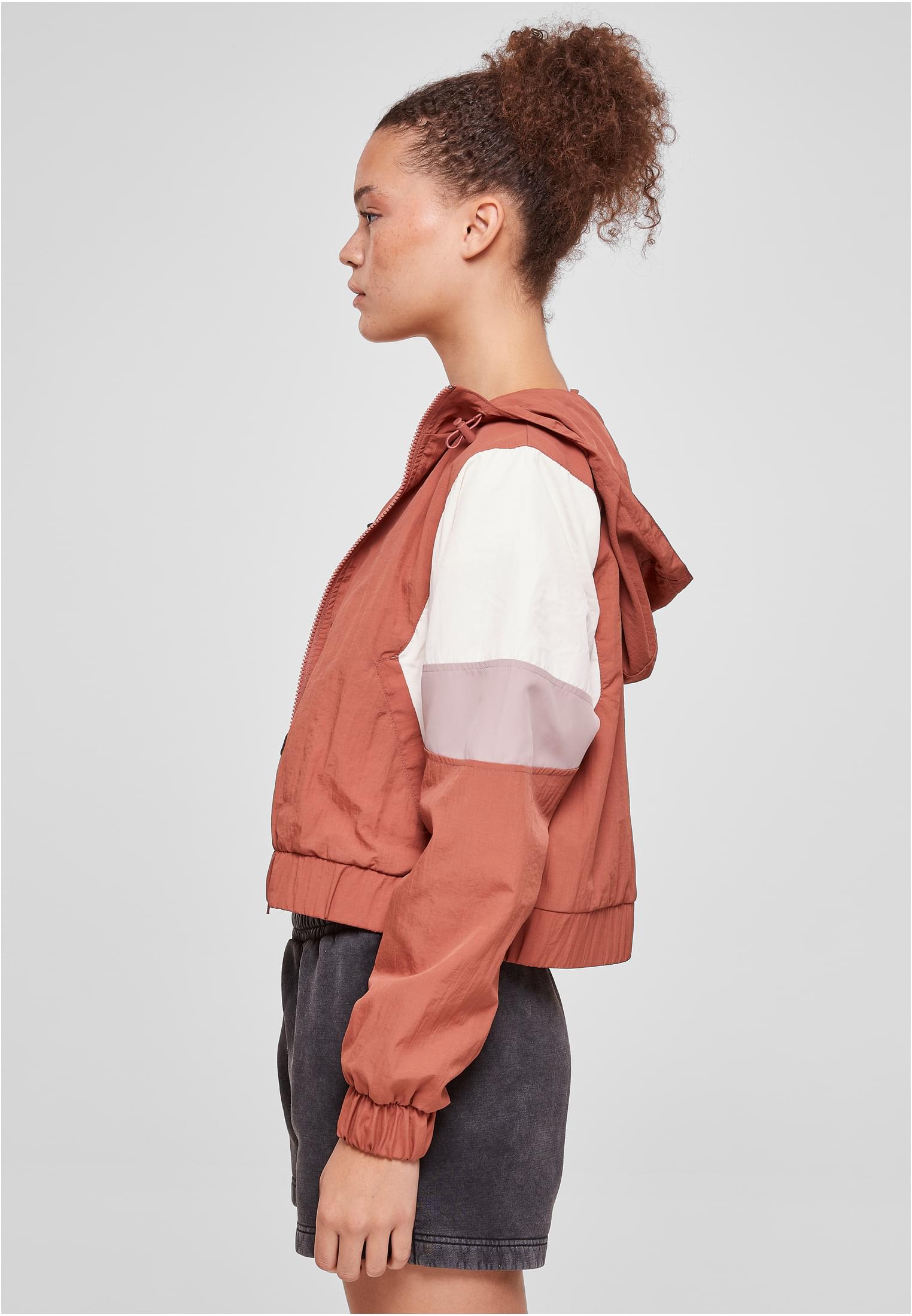 Ladies Short 3-Tone Crinkle Jacket | terracotta/whitesand/duskrose