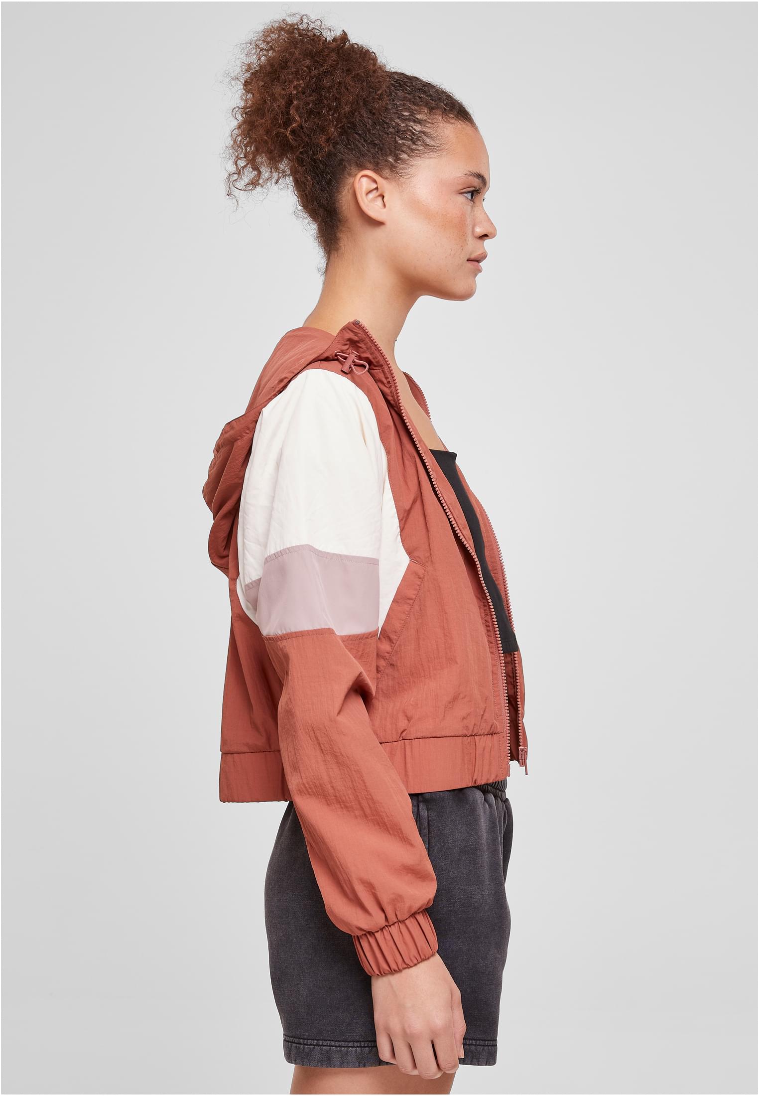 Ladies Short 3-Tone Crinkle Jacket | terracotta/whitesand/duskrose