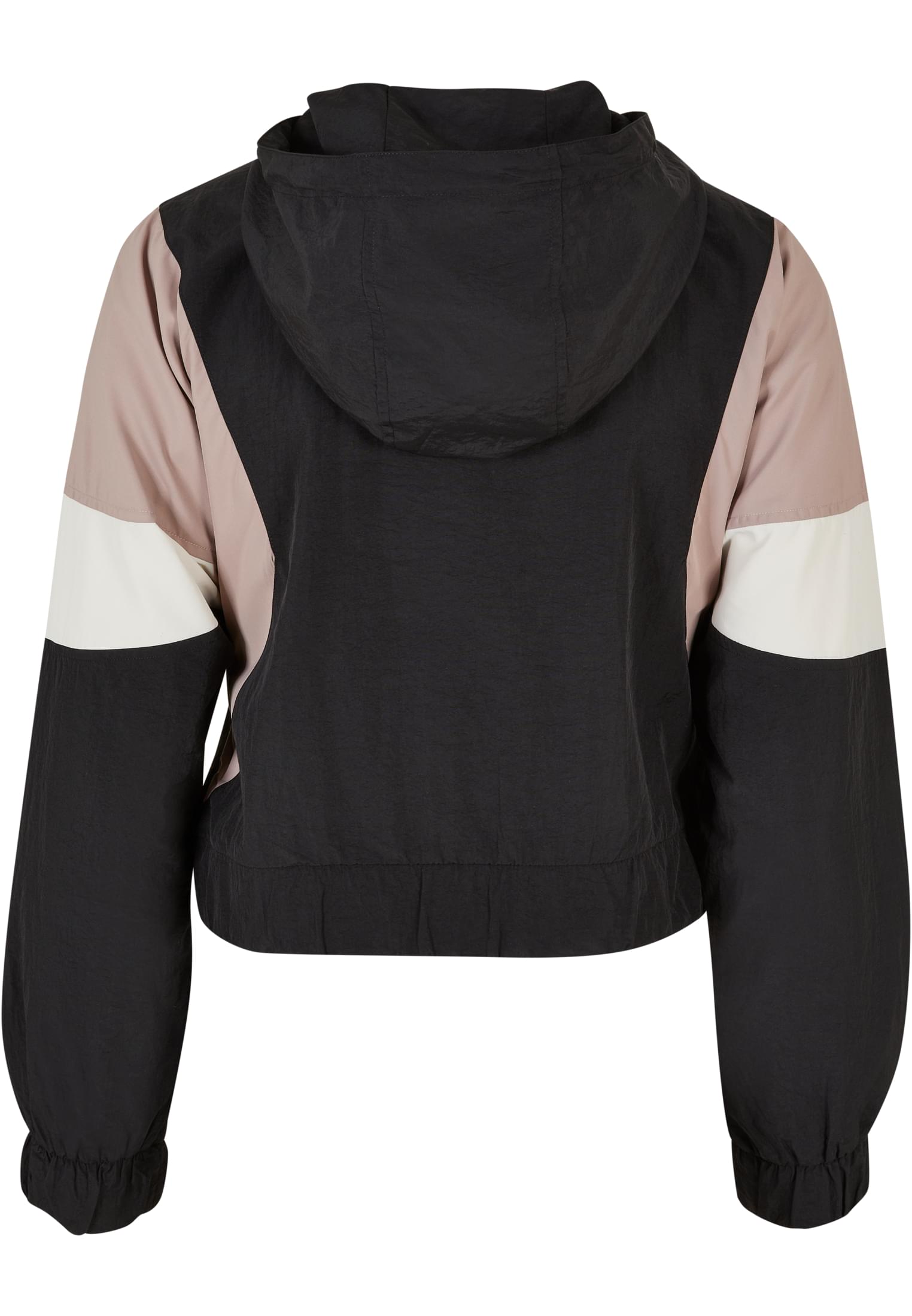 Ladies Short 3-Tone Crinkle Jacket | black/duskrose/whitesand