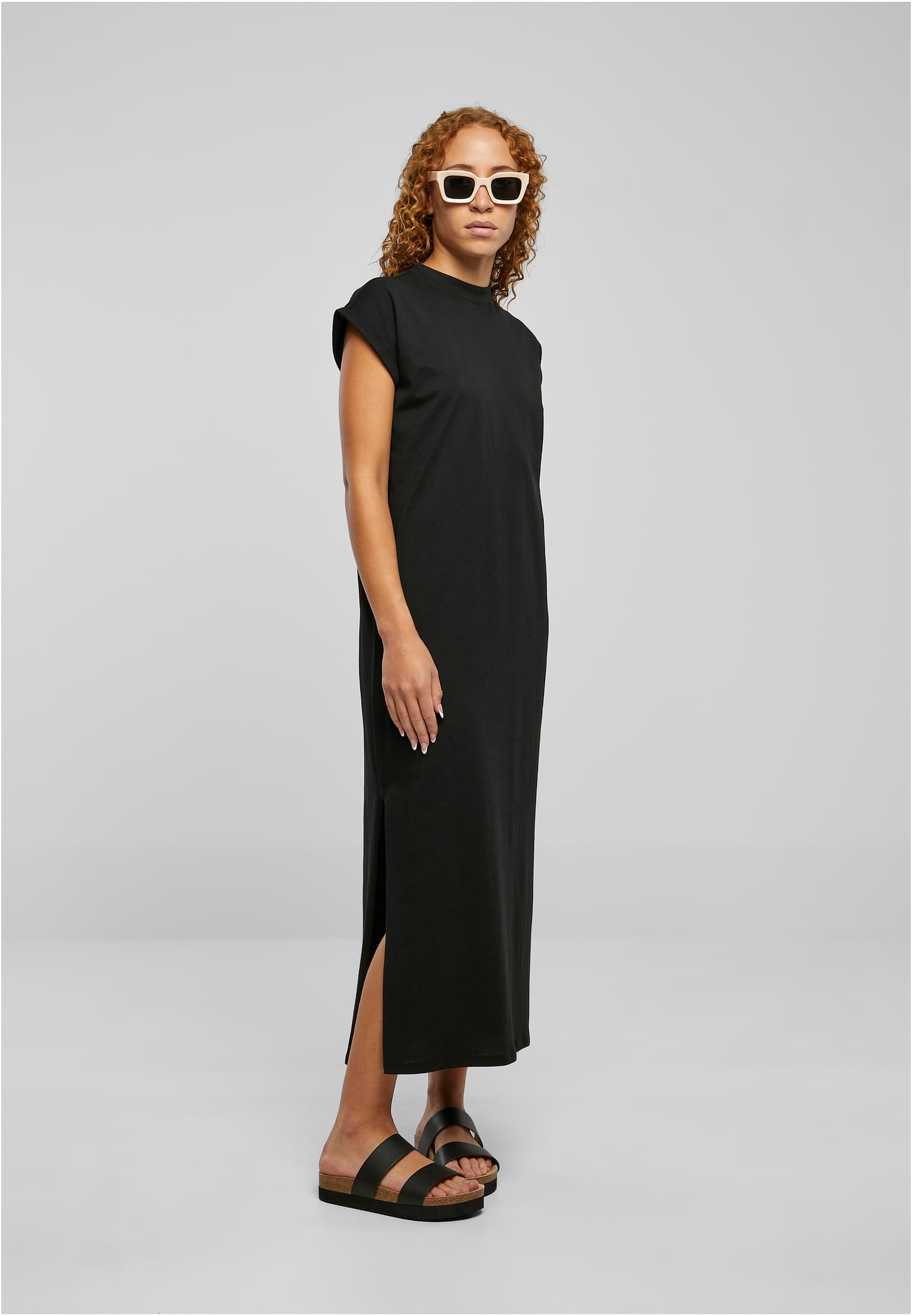 Ladies Long Extended Shoulder Dress | black