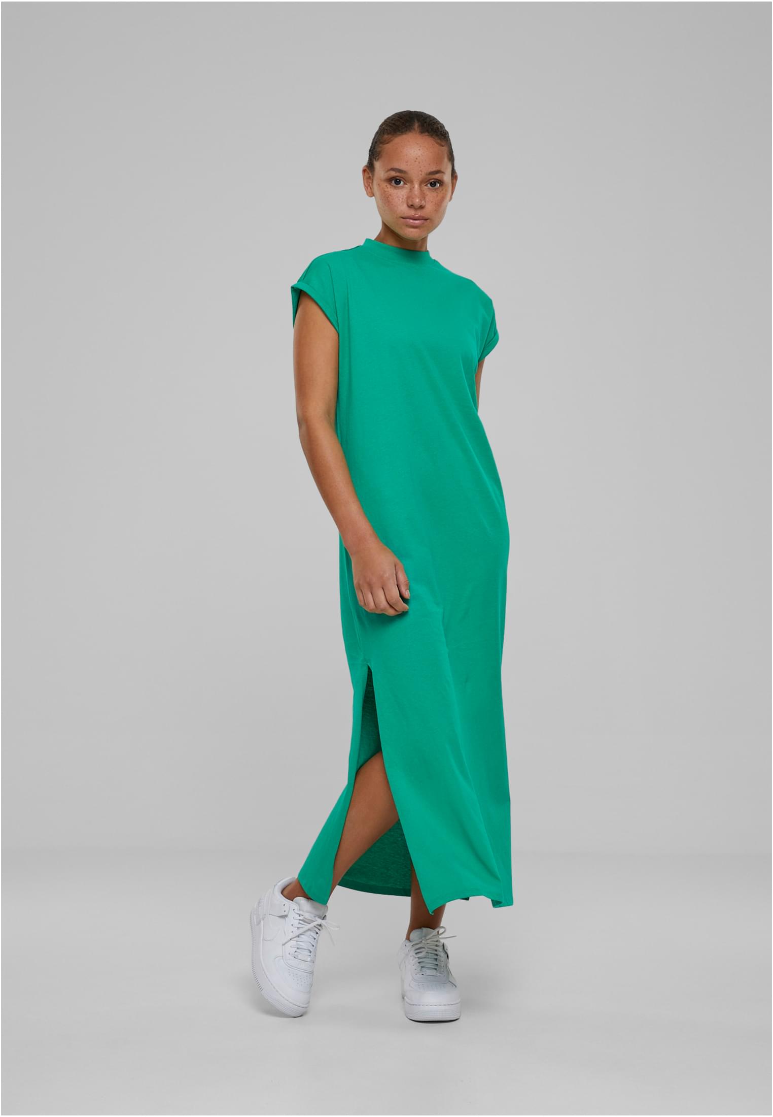 Ladies Long Extended Shoulder Dress | ferngreen