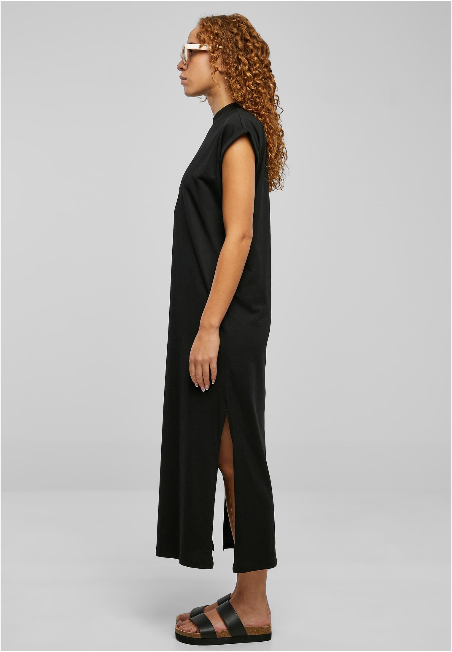 Ladies Long Extended Shoulder Dress | black