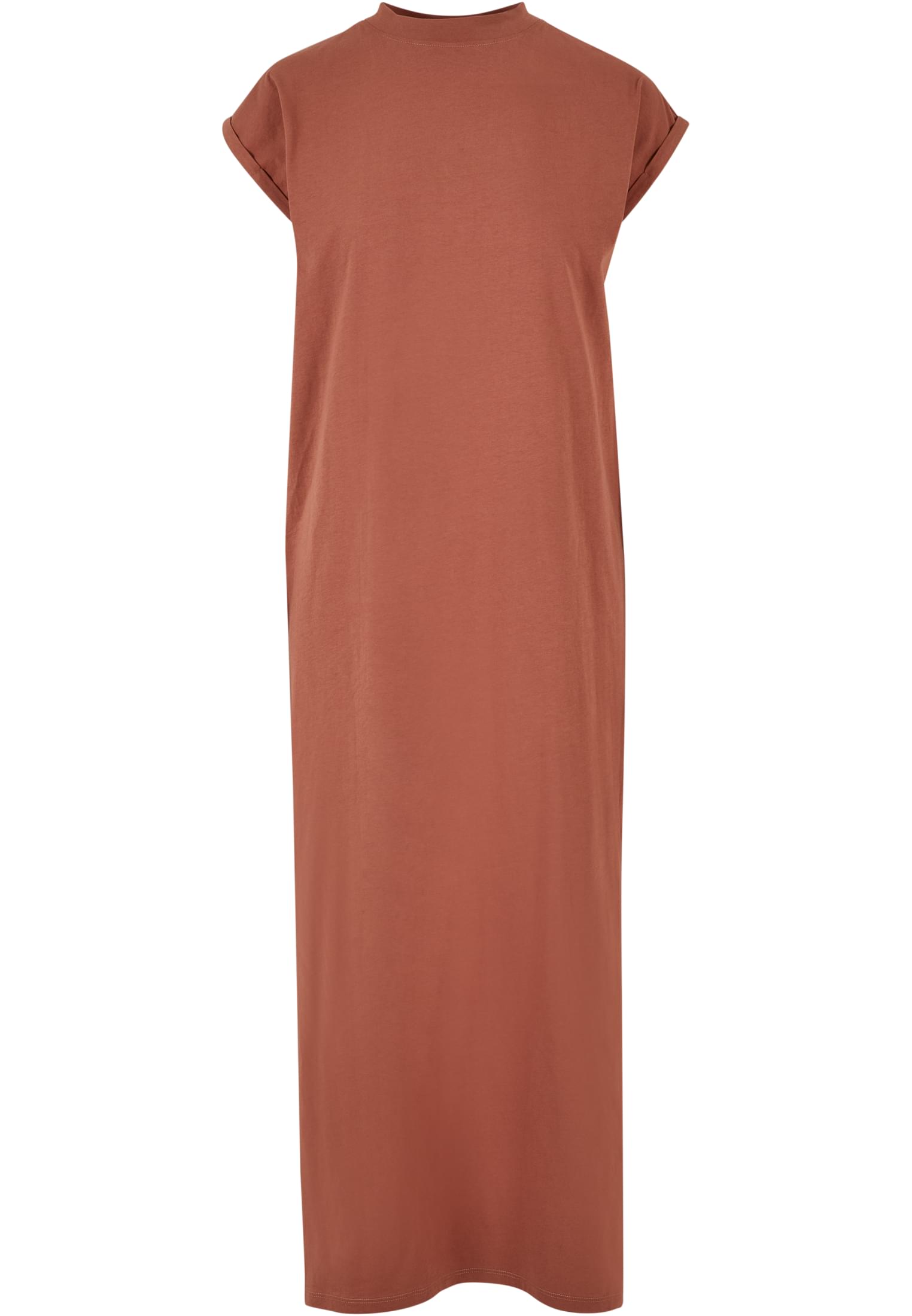 Ladies Long Extended Shoulder Dress | terracotta