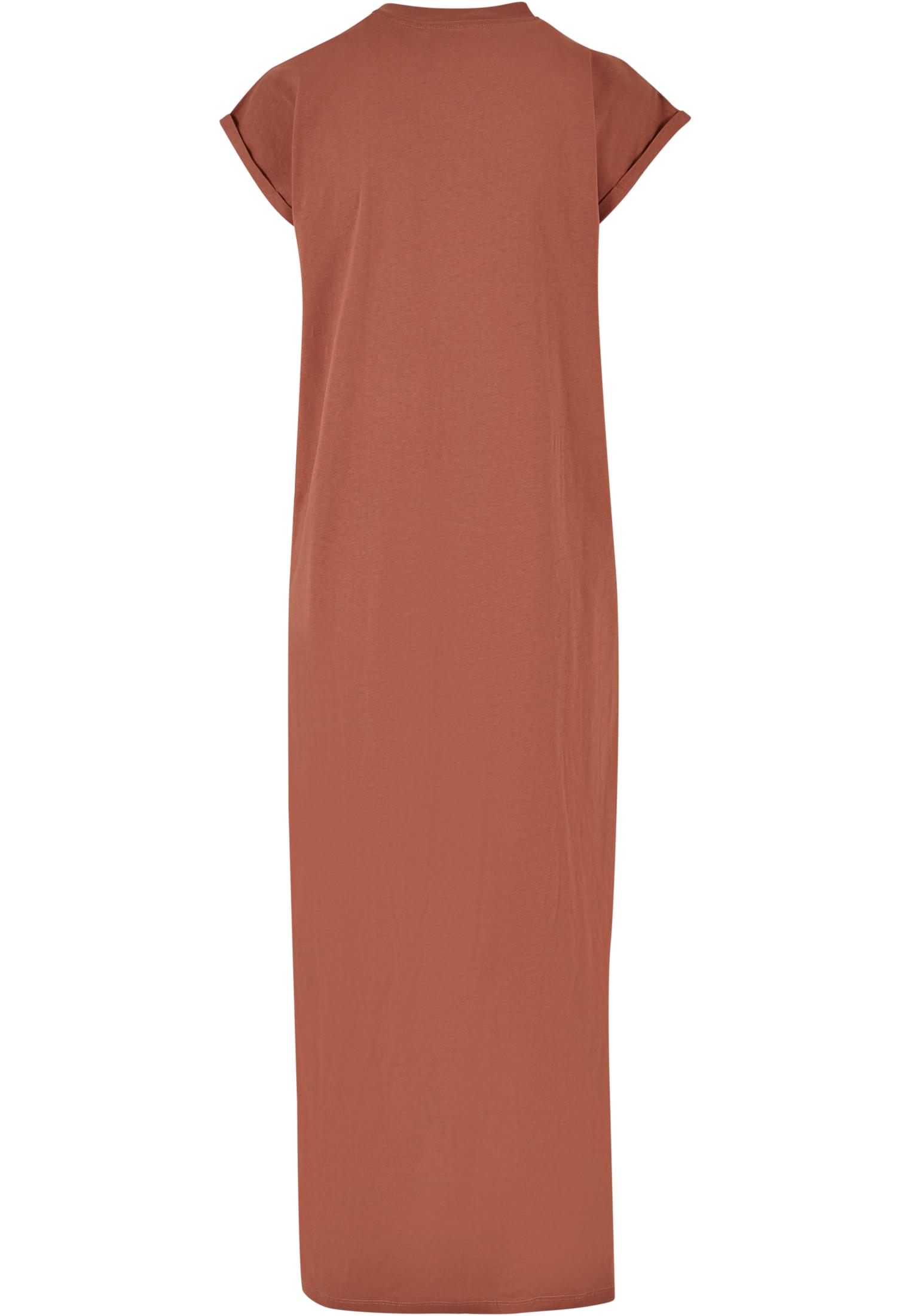 Ladies Long Extended Shoulder Dress | terracotta