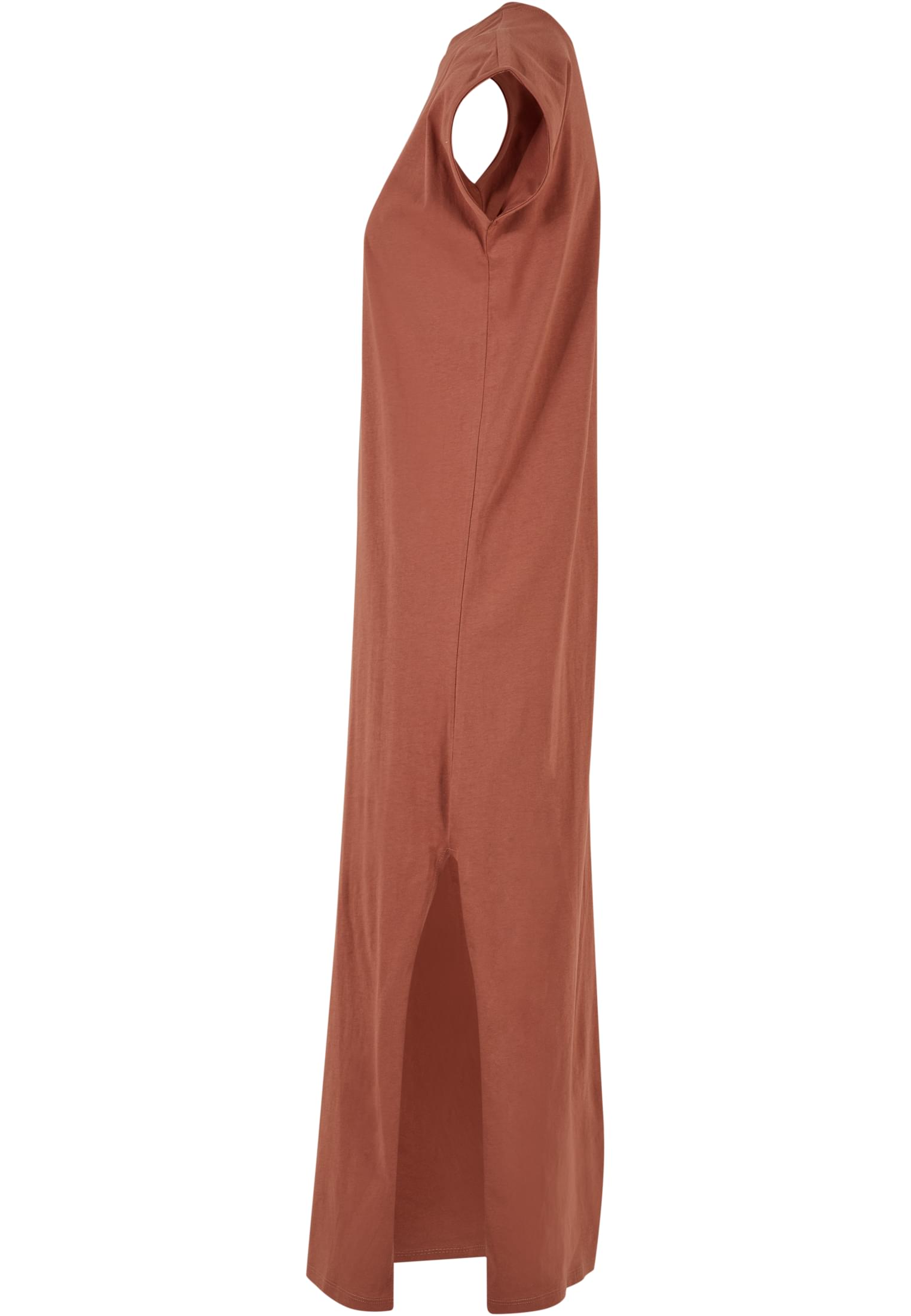 Ladies Long Extended Shoulder Dress | terracotta