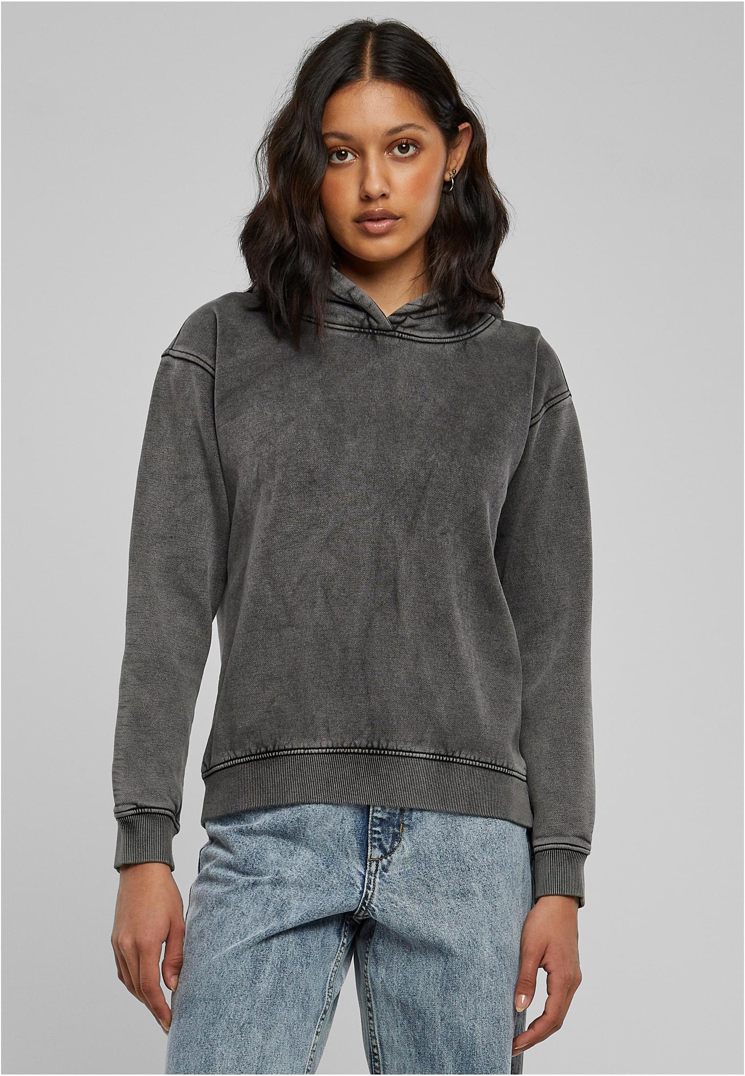 Ladies Stone Washed Hoody | black