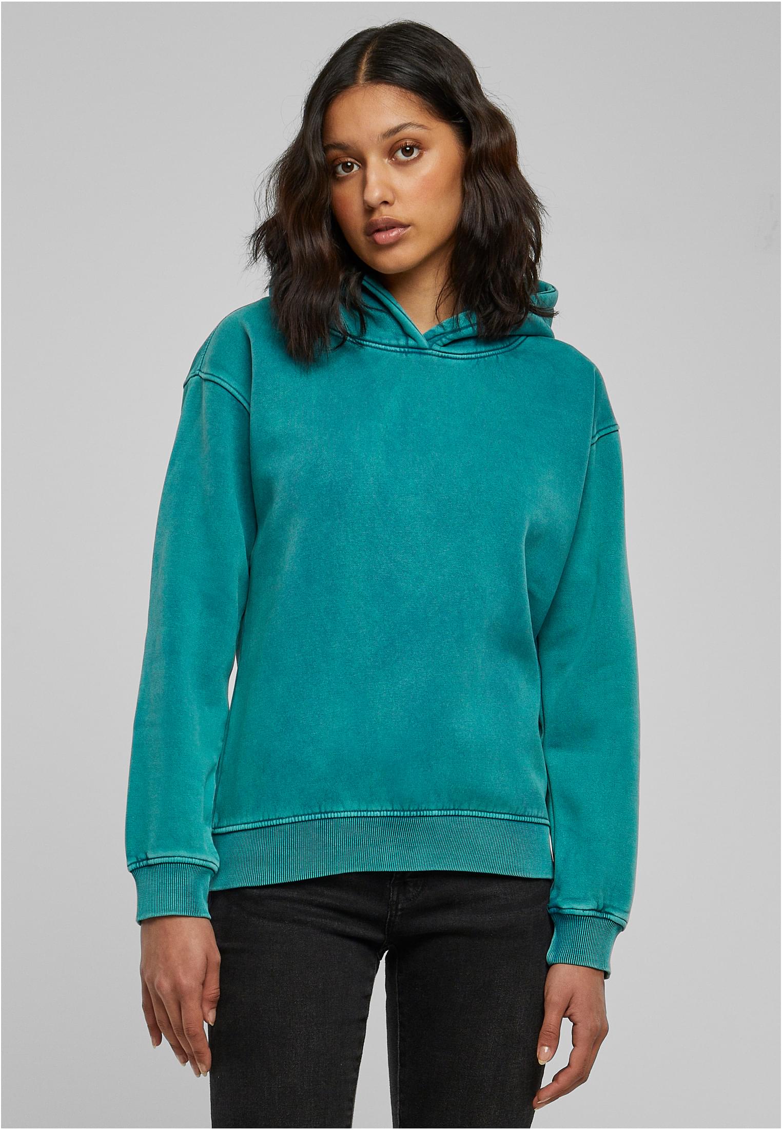 Ladies Stone Washed Hoody | watergreen