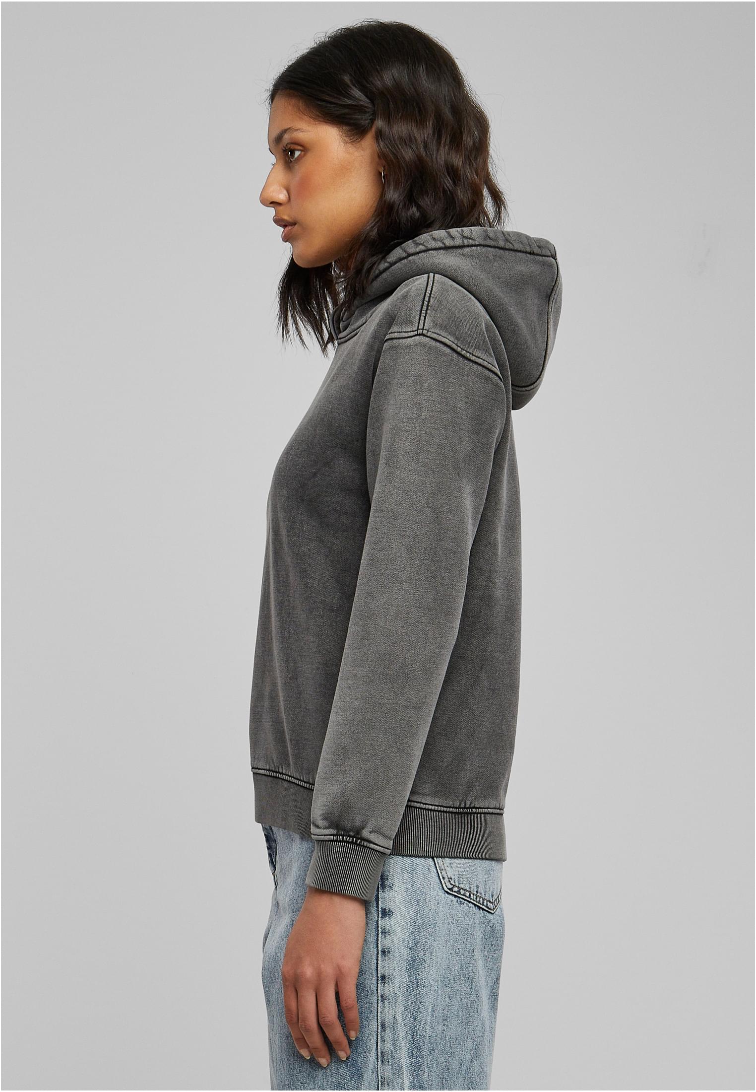 Ladies Stone Washed Hoody | black