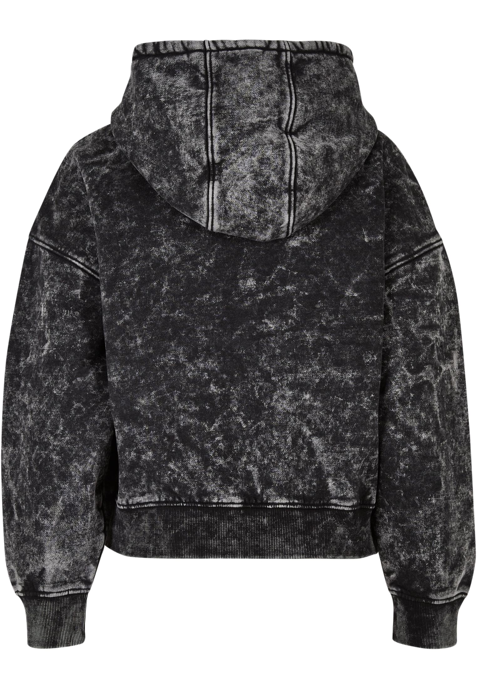 Ladies Oversized Towel Washed Hoody | black