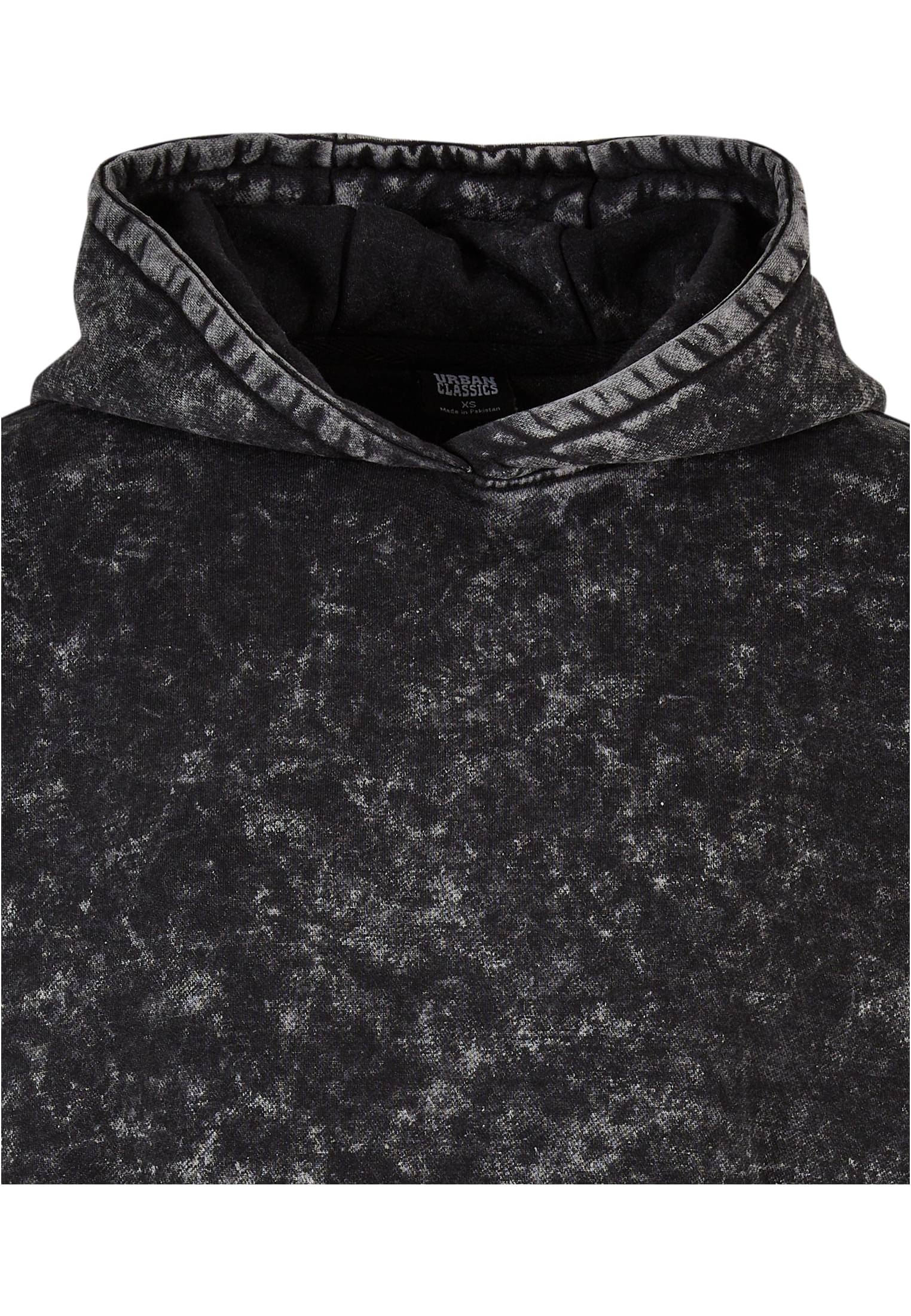 Ladies Oversized Towel Washed Hoody | black