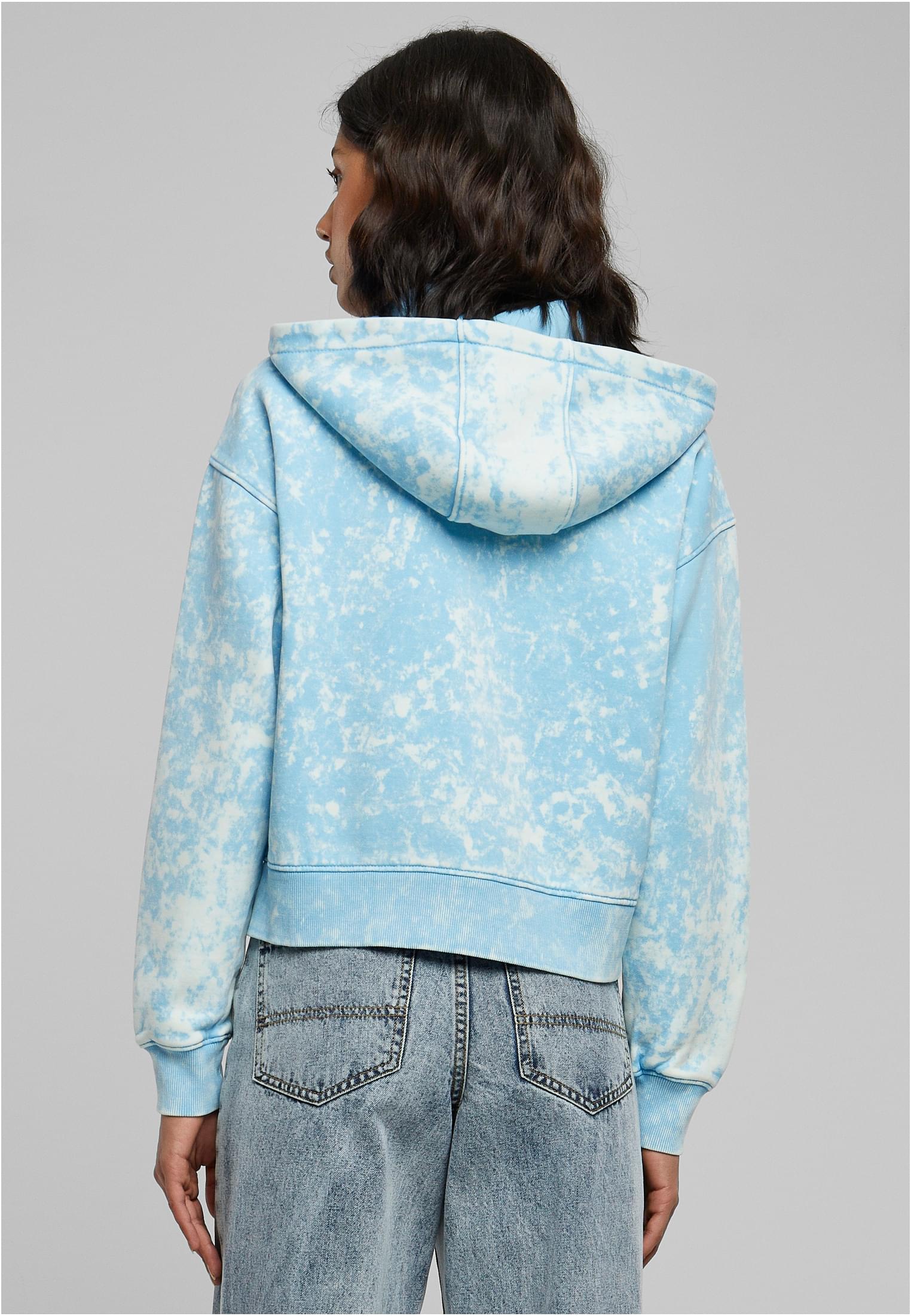 Ladies Short Oversized Towel Washed Zip Hoody | balticblue