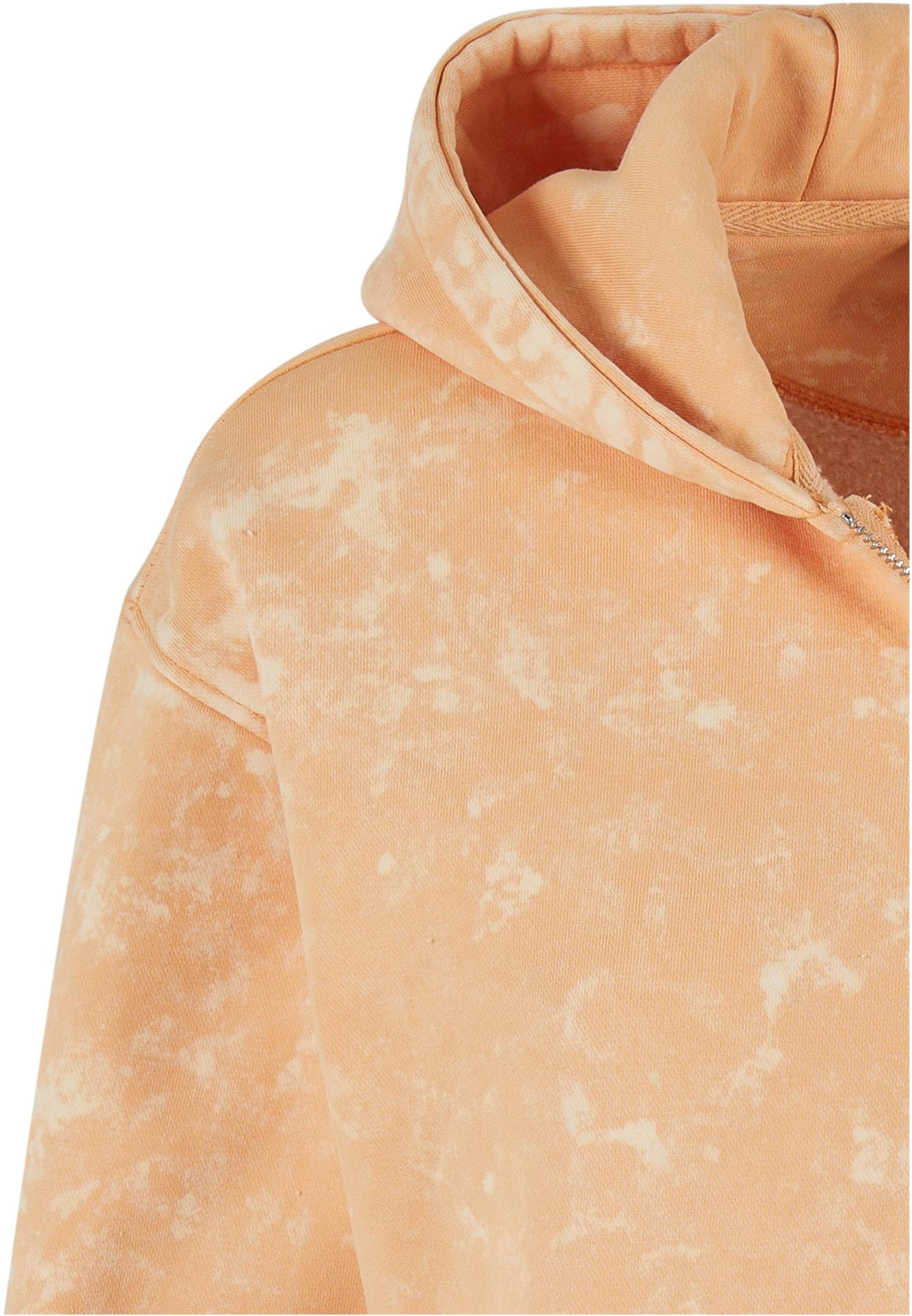 Ladies Short Oversized Towel Washed Zip Hoody | paleorange