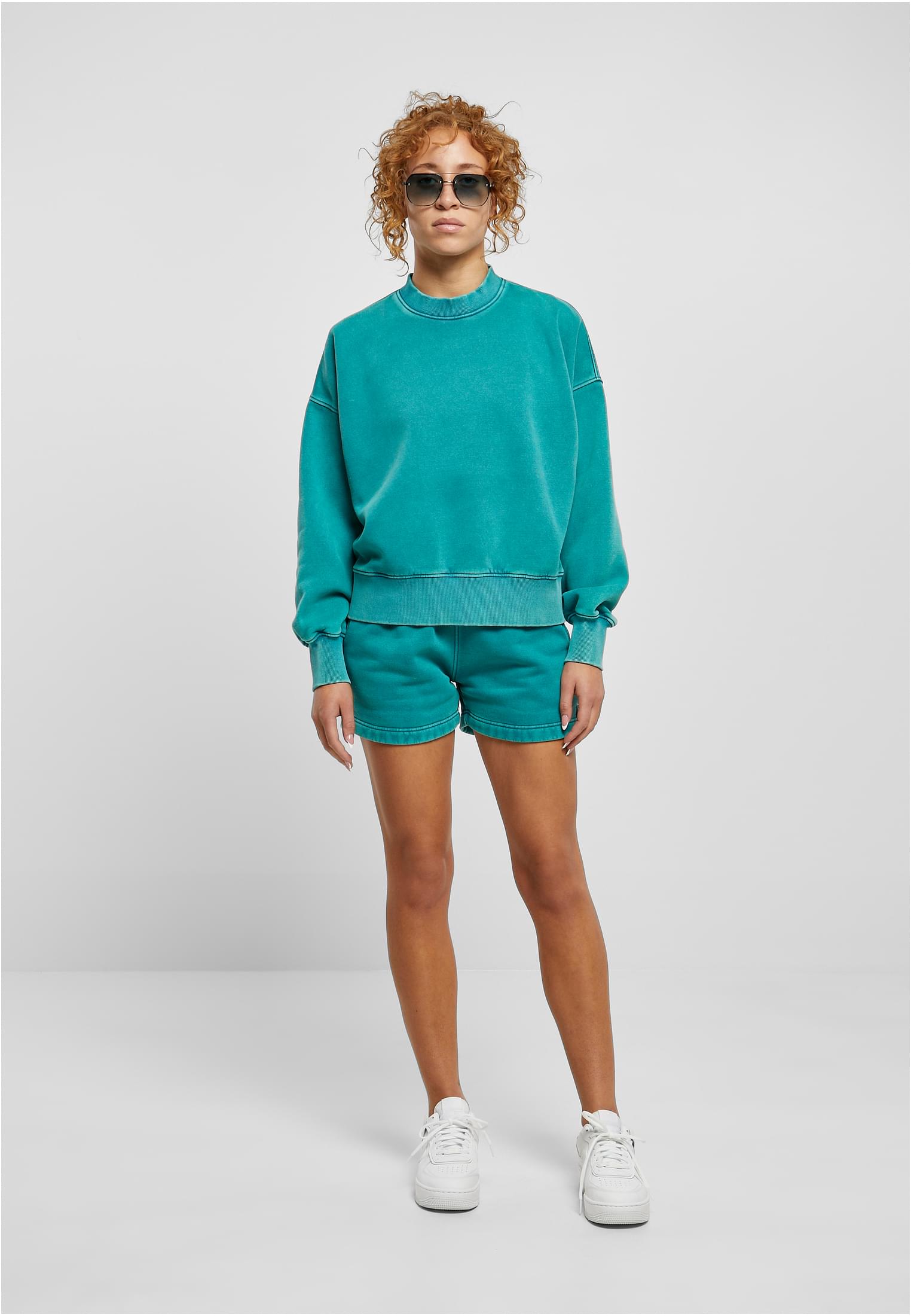 Ladies Oversized Stone Washed Crewneck | watergreen