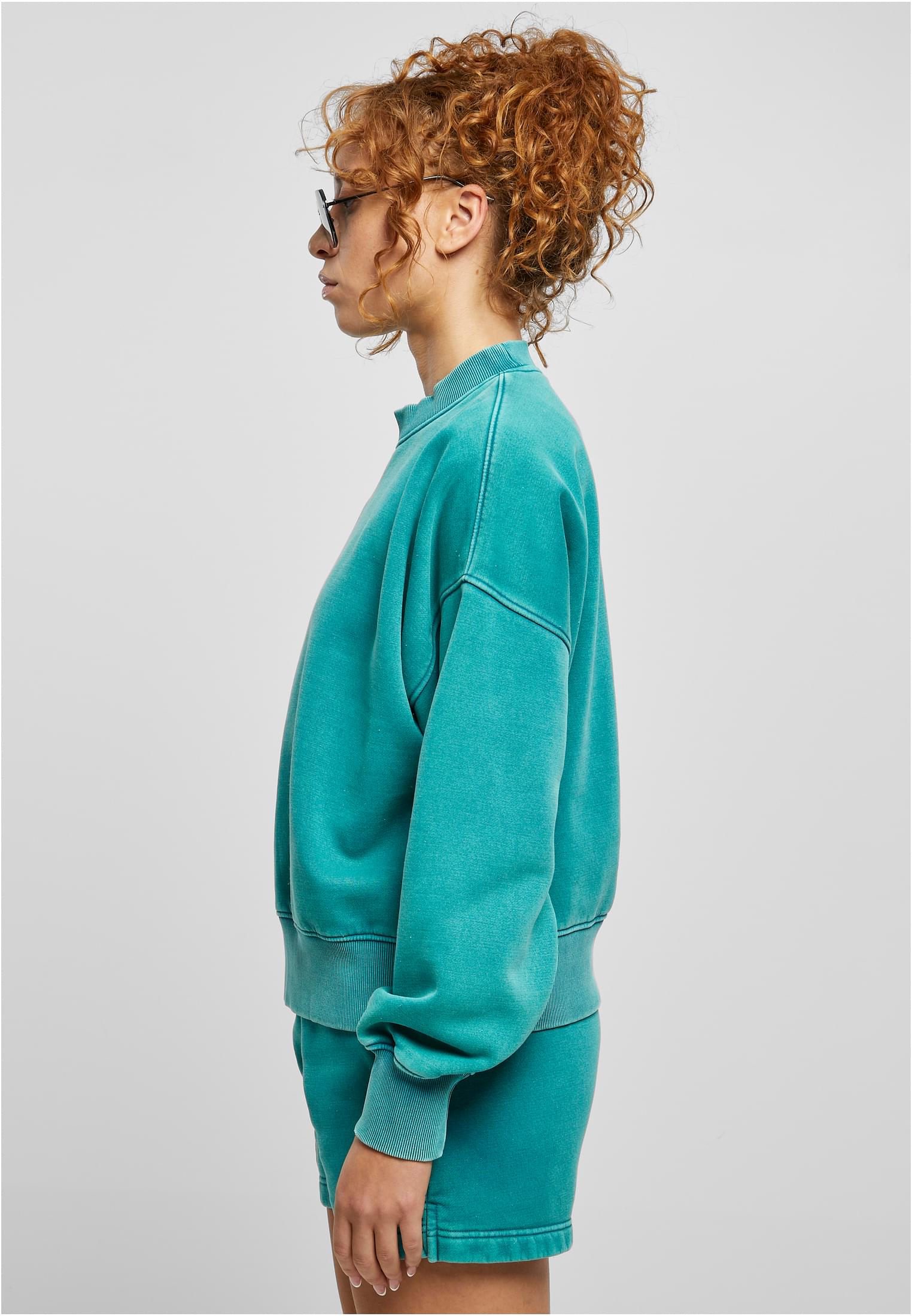 Ladies Oversized Stone Washed Crewneck | watergreen