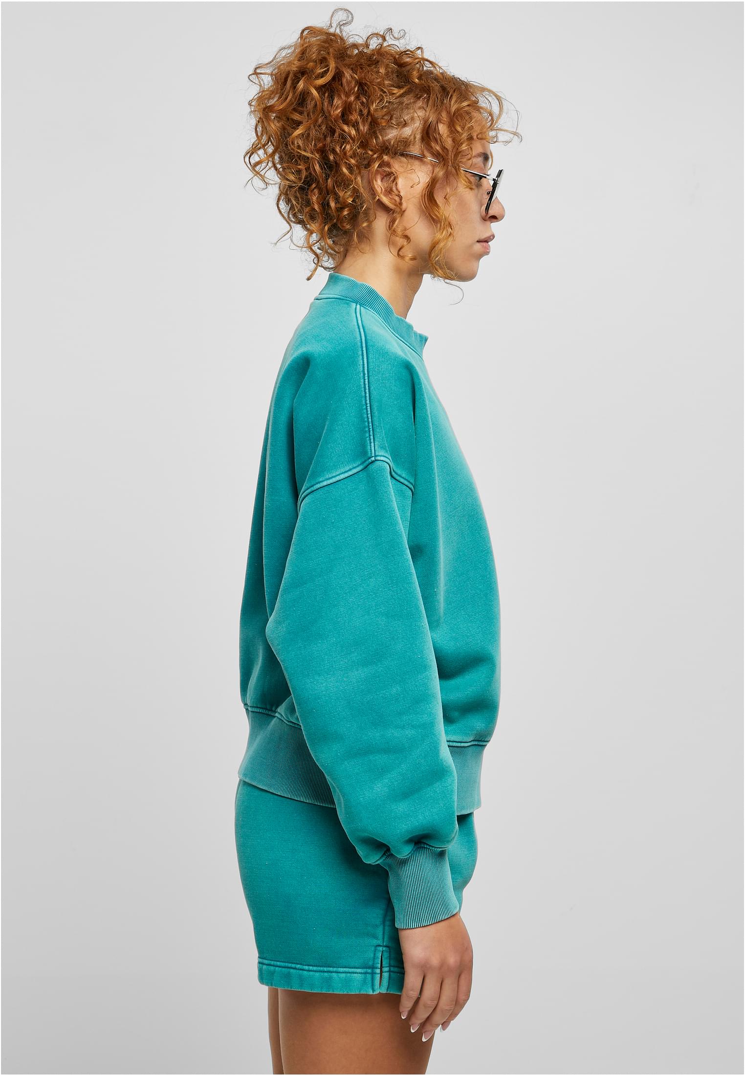 Ladies Oversized Stone Washed Crewneck | watergreen