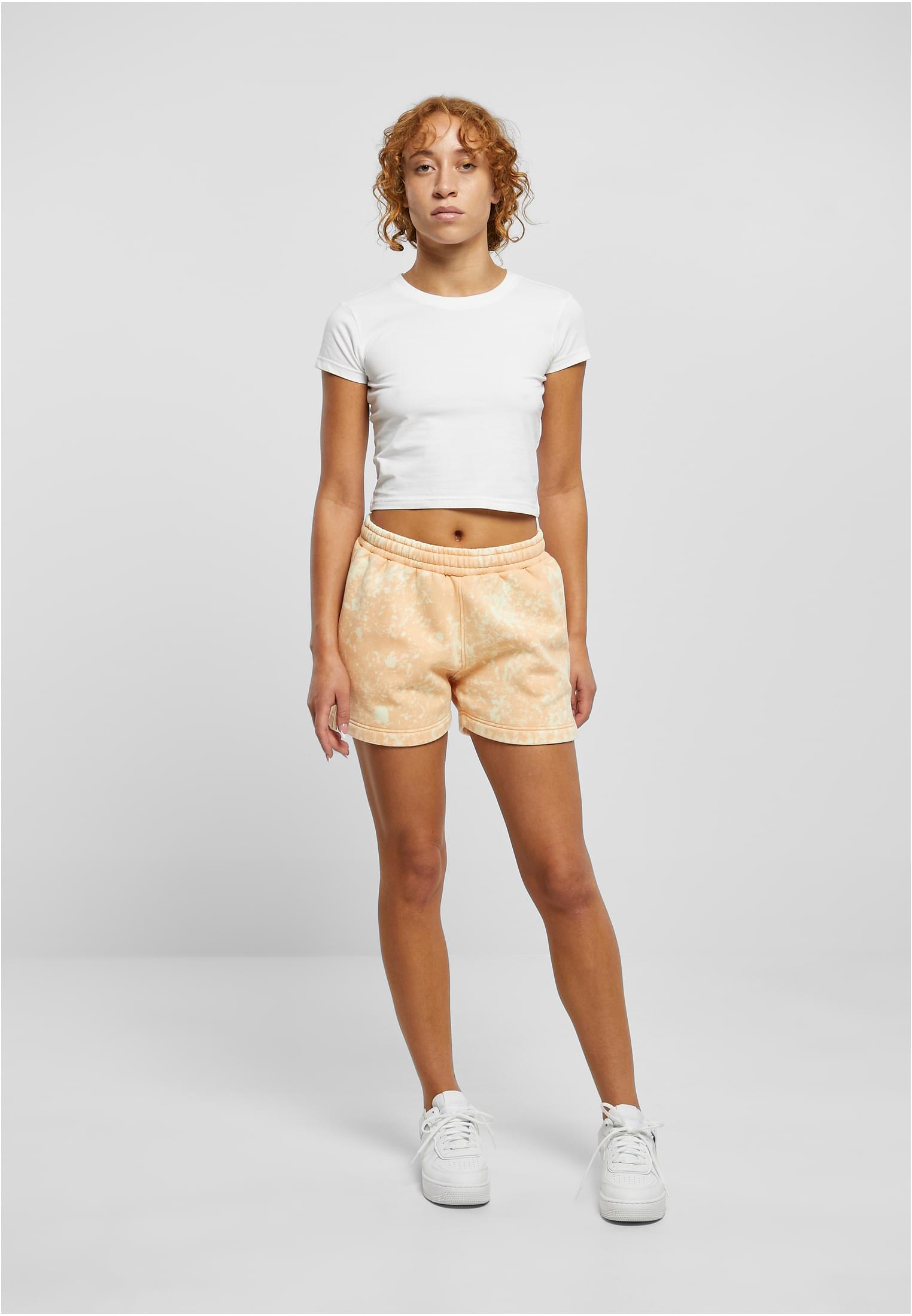 Ladies Towel Washed Sweat Shorts | paleorange