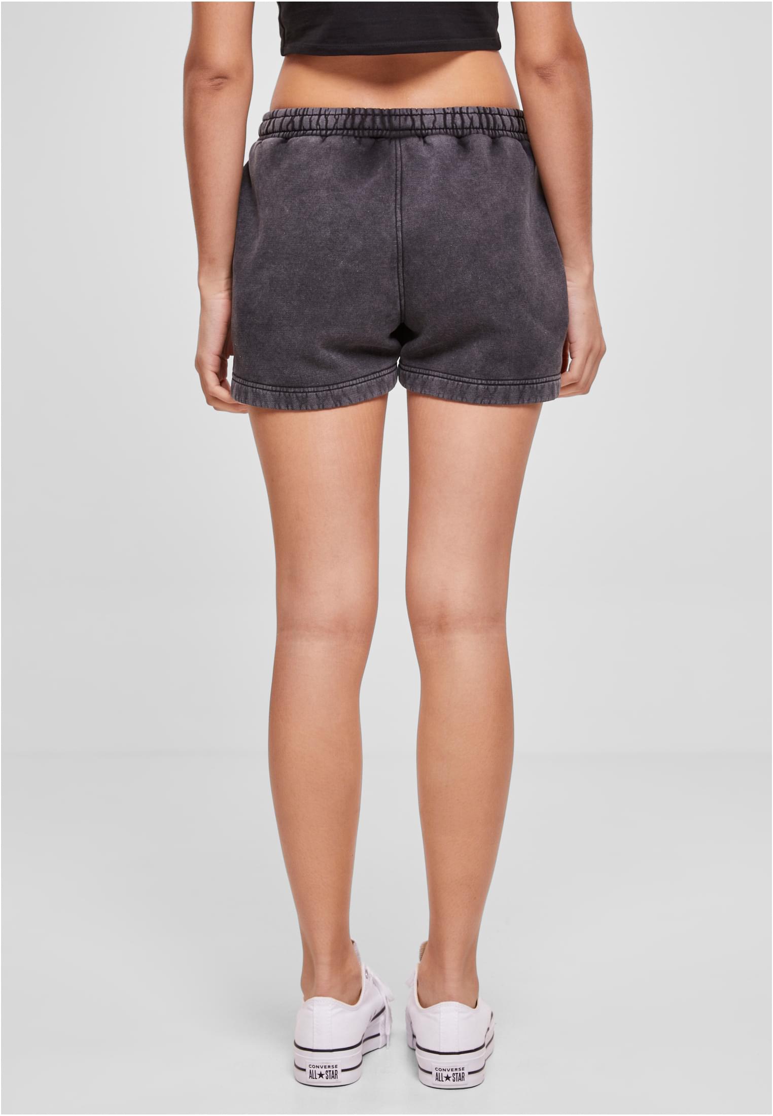 Ladies Stone Washed Shorts | black