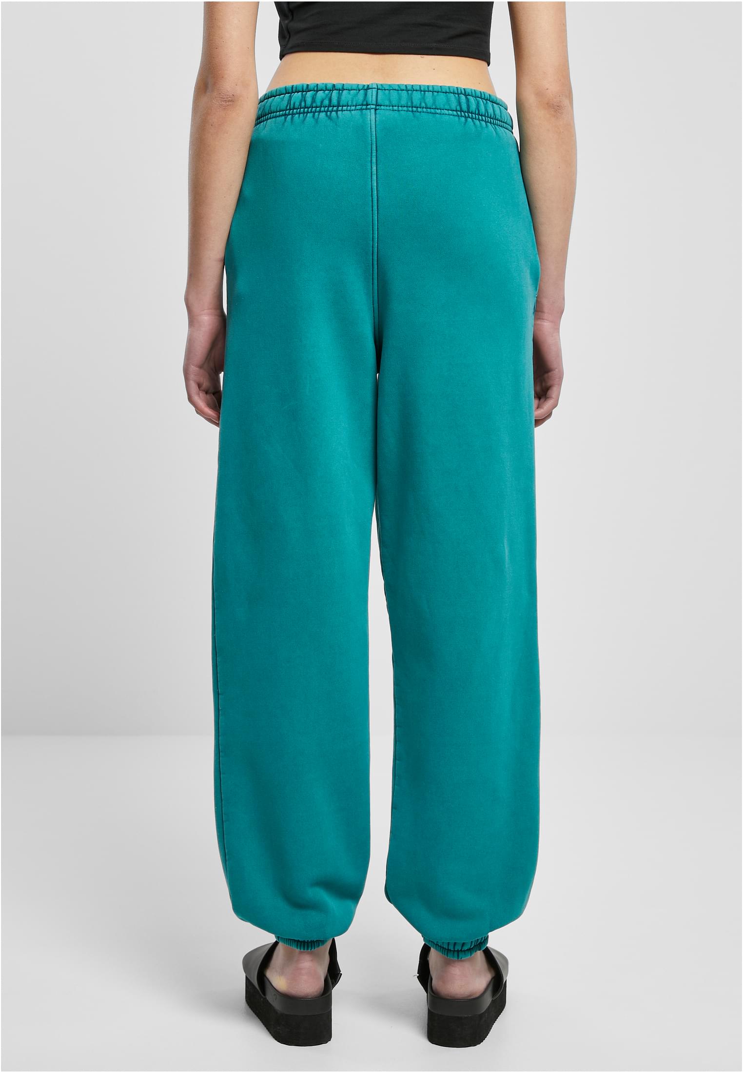 Ladies High Waist Stone Washed Sweat Pants | watergreen