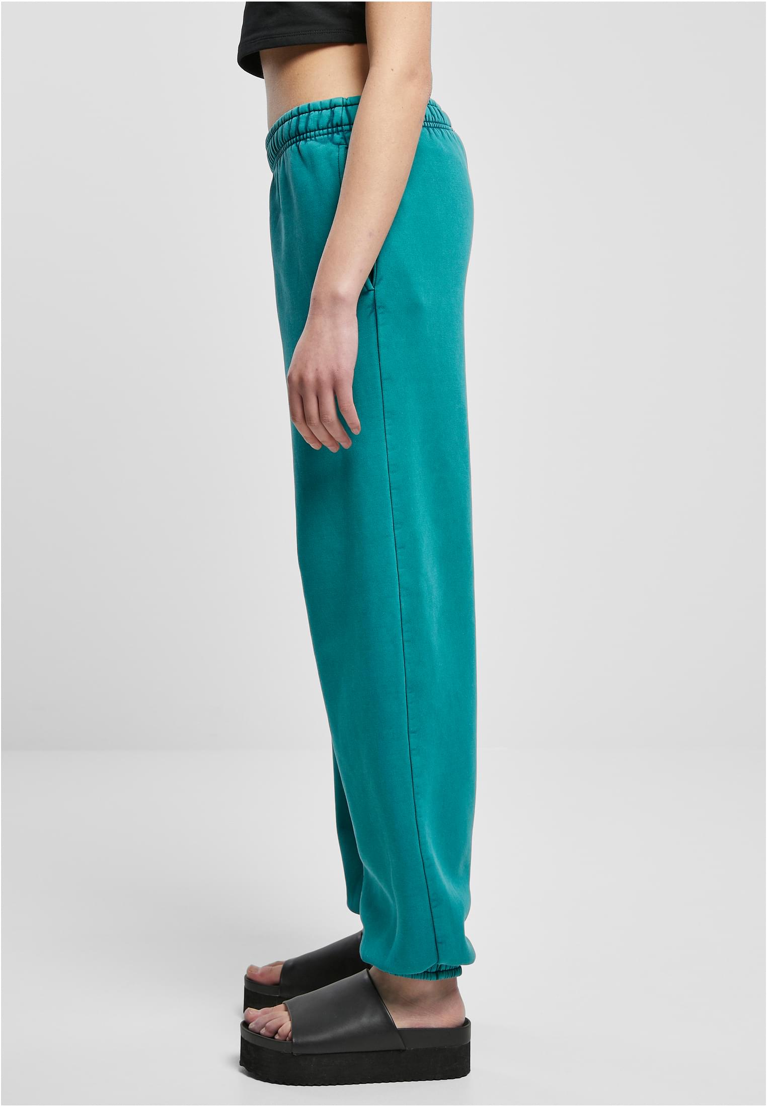 Ladies High Waist Stone Washed Sweat Pants | watergreen