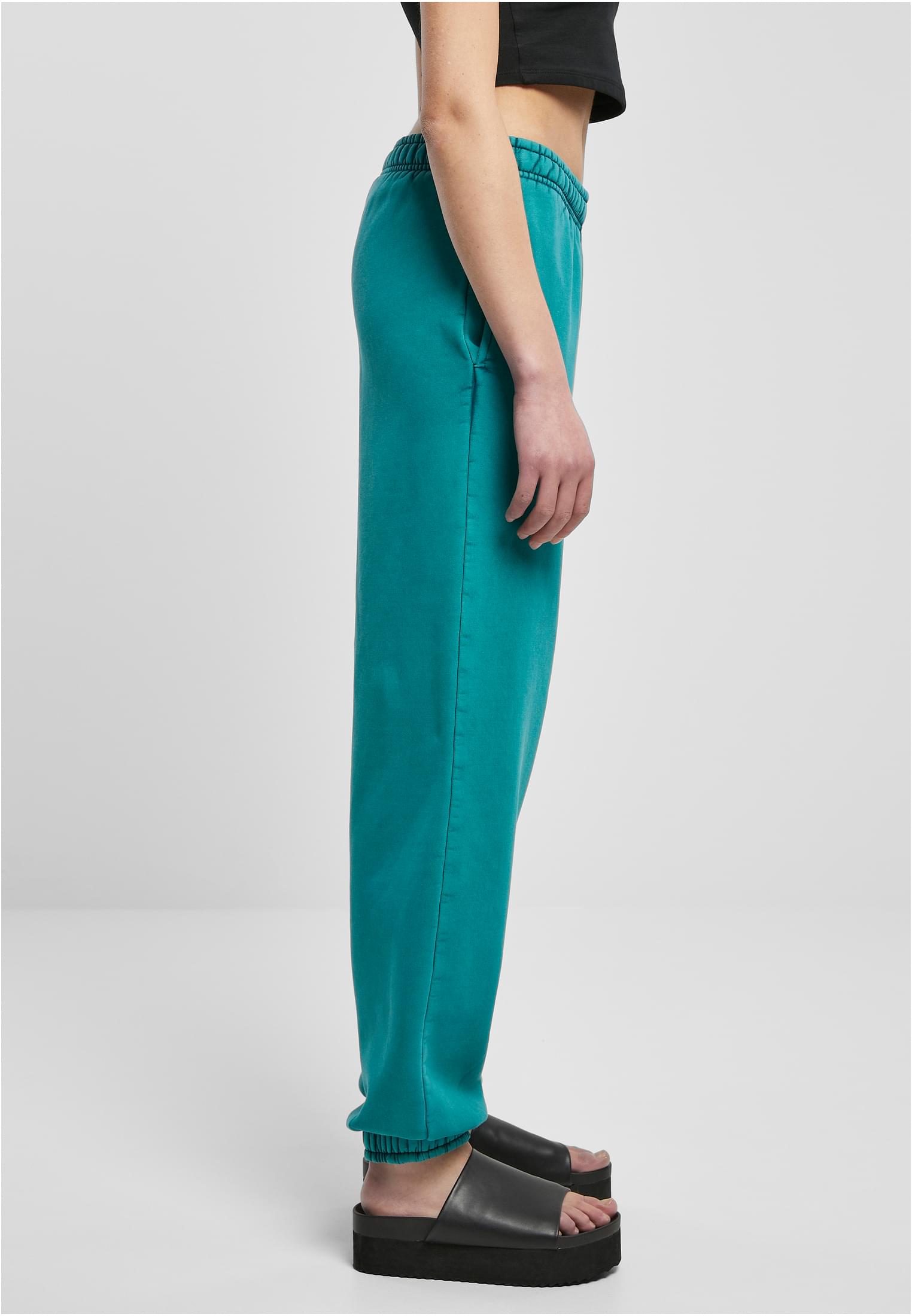 Ladies High Waist Stone Washed Sweat Pants | watergreen