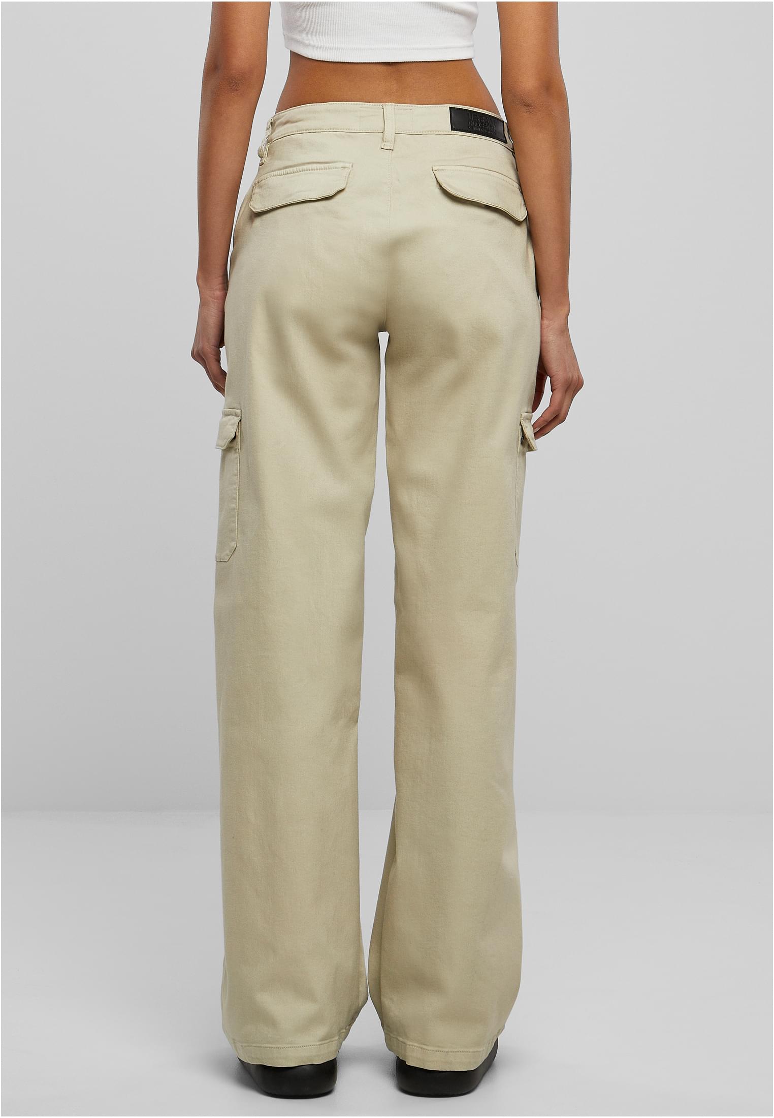 Ladies High Waist Straight Denim Cargo Pants | offwhite raw