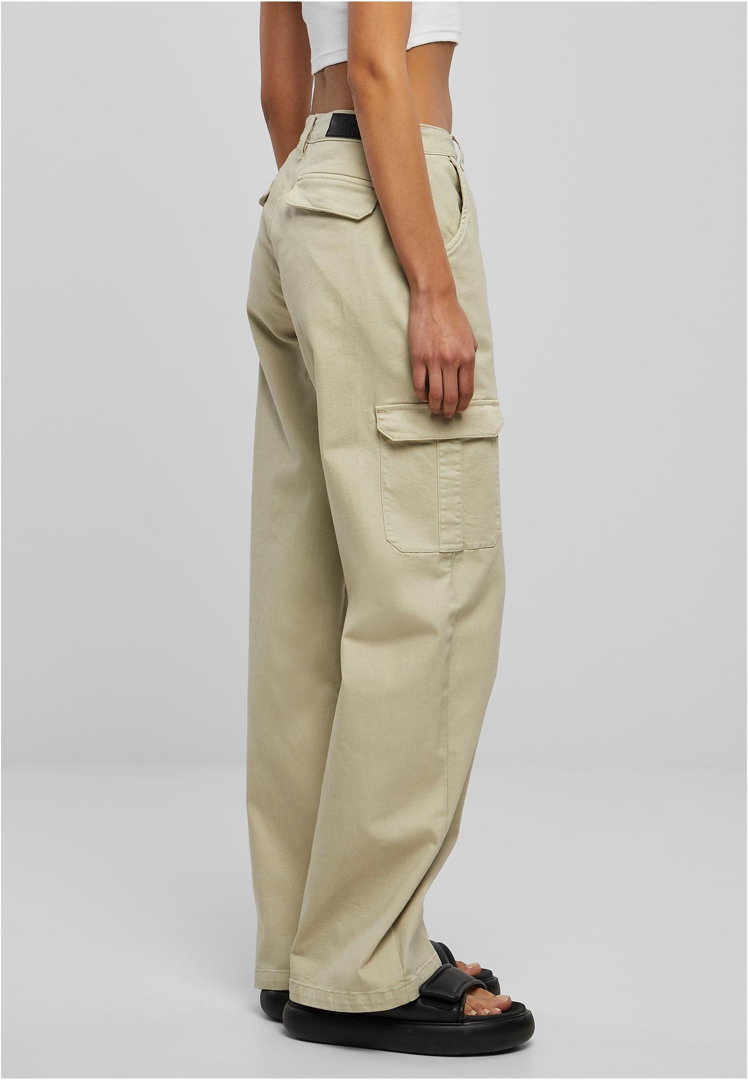 Ladies High Waist Straight Denim Cargo Pants | offwhite raw