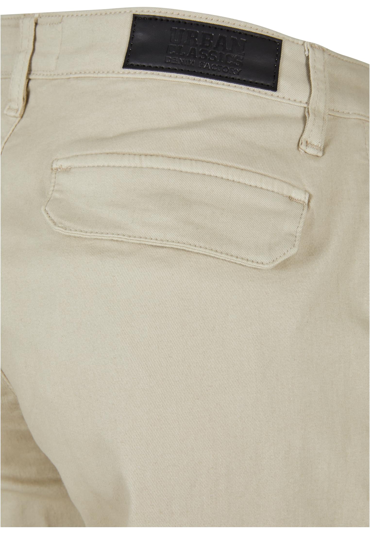 Ladies High Waist Straight Denim Cargo Pants | offwhite raw