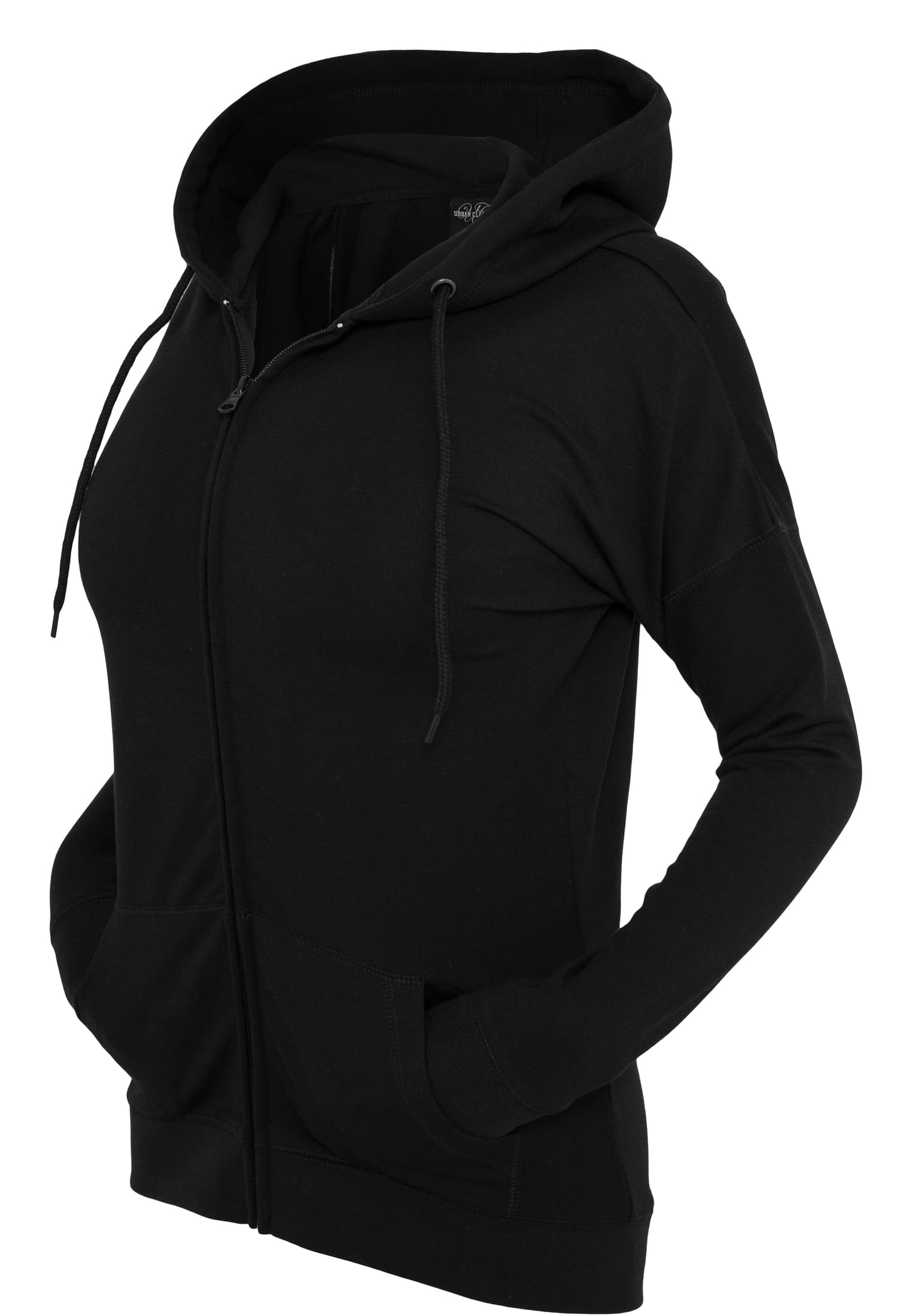 Ladies Long Zip Hoody | black