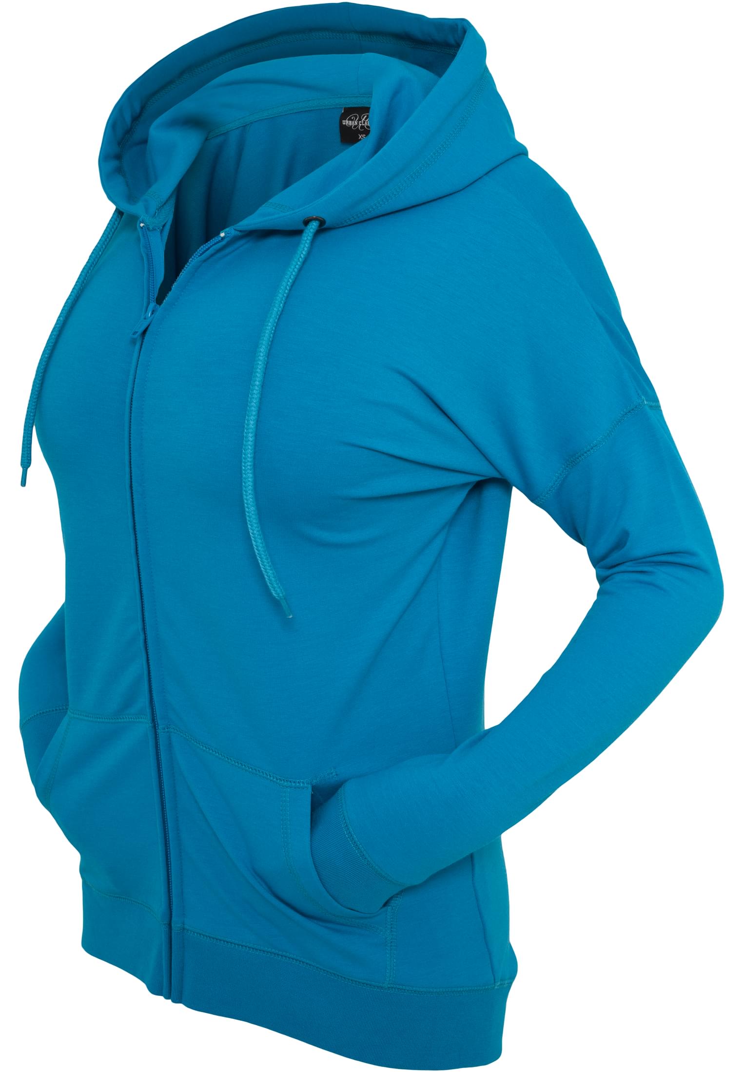 Ladies Long Zip Hoody | turquoise