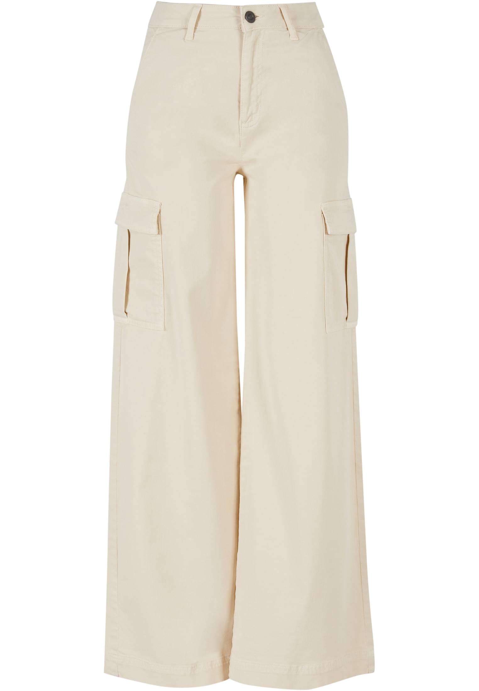 Ladies High Waist Wide Leg Twill Cargo Pants | whitesand