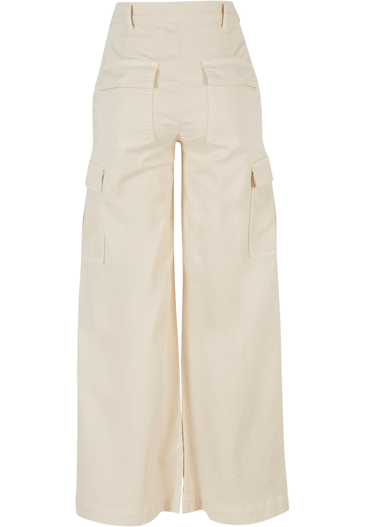 Ladies High Waist Wide Leg Twill Cargo Pants | whitesand