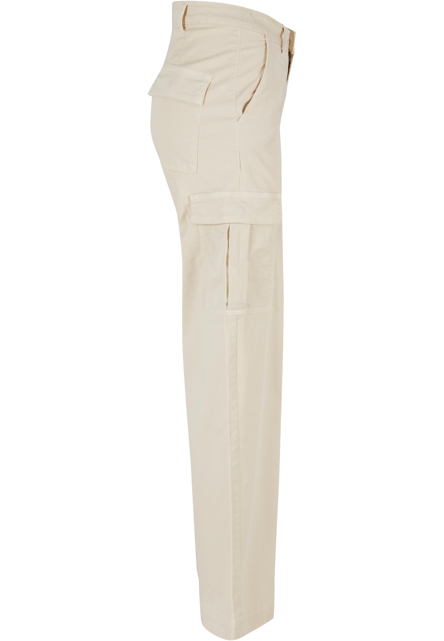 Ladies High Waist Wide Leg Twill Cargo Pants | whitesand