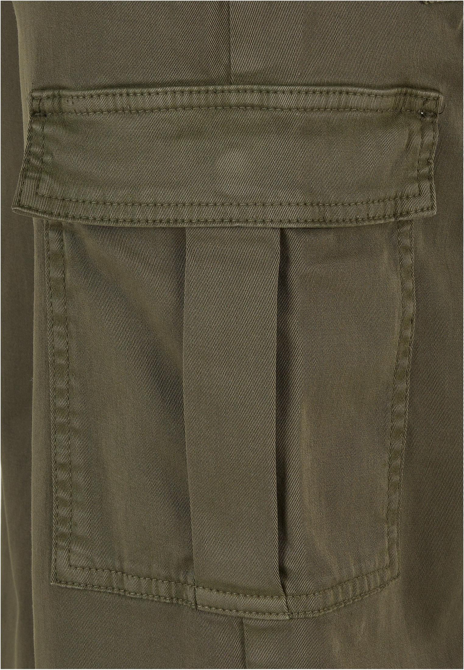 Ladies High Waist Wide Leg Twill Cargo Pants | olive