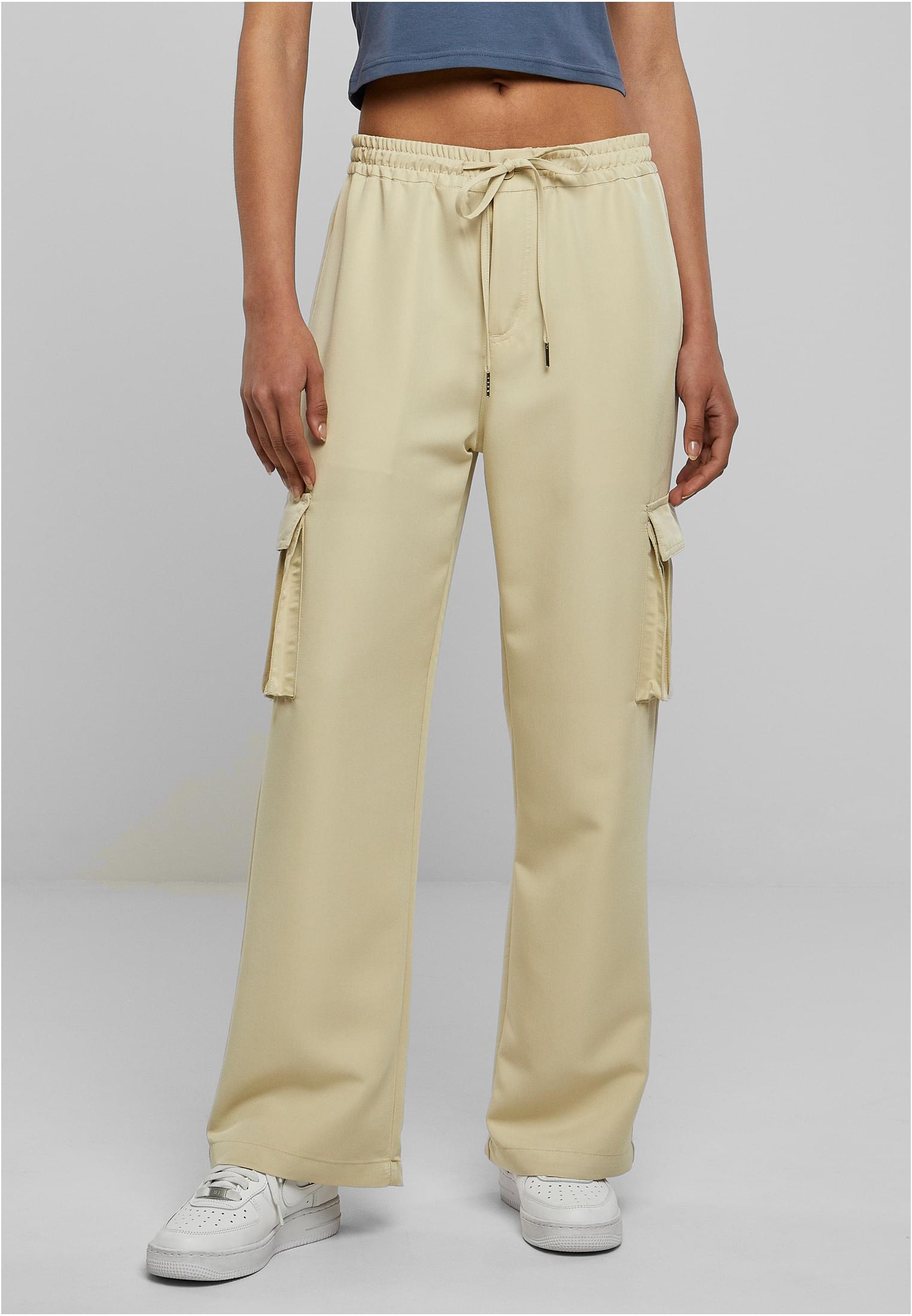 Ladies Vicose Straight Leg Cargo Pants | concrete