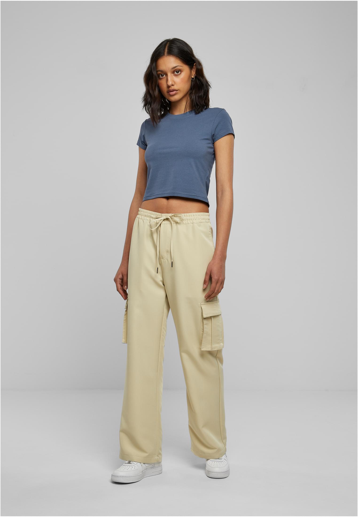 Ladies Vicose Straight Leg Cargo Pants | concrete