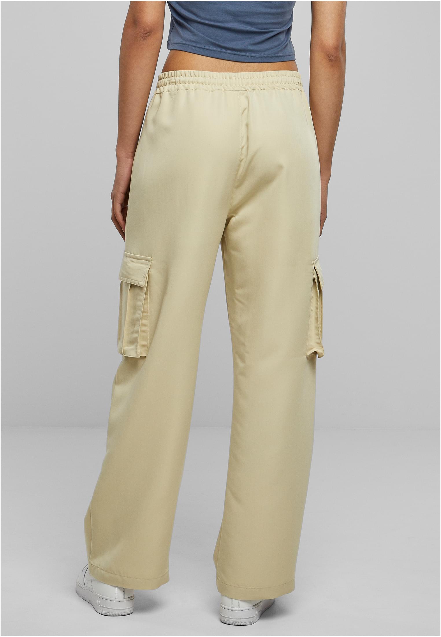 Ladies Vicose Straight Leg Cargo Pants | concrete