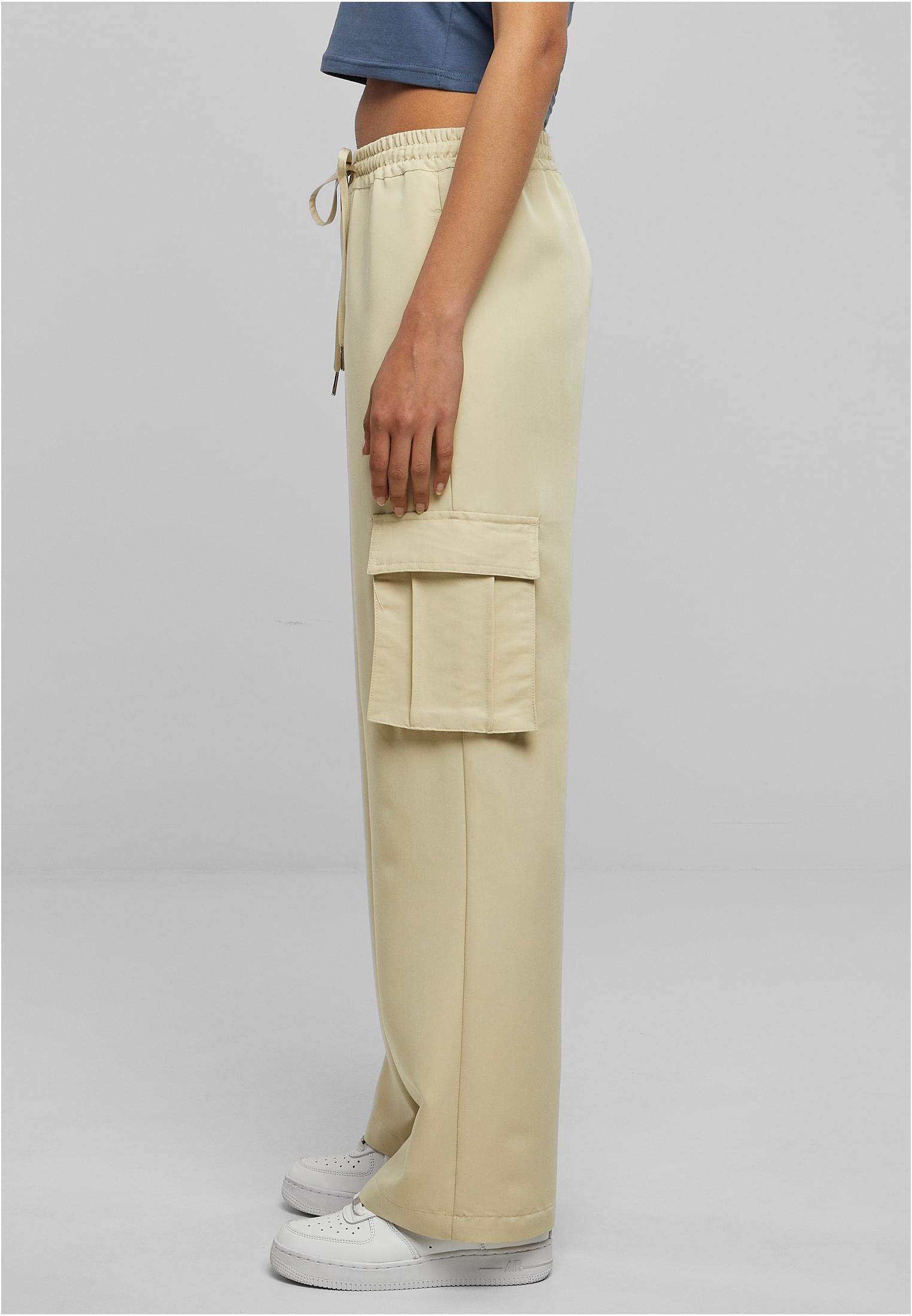 Ladies Vicose Straight Leg Cargo Pants | concrete