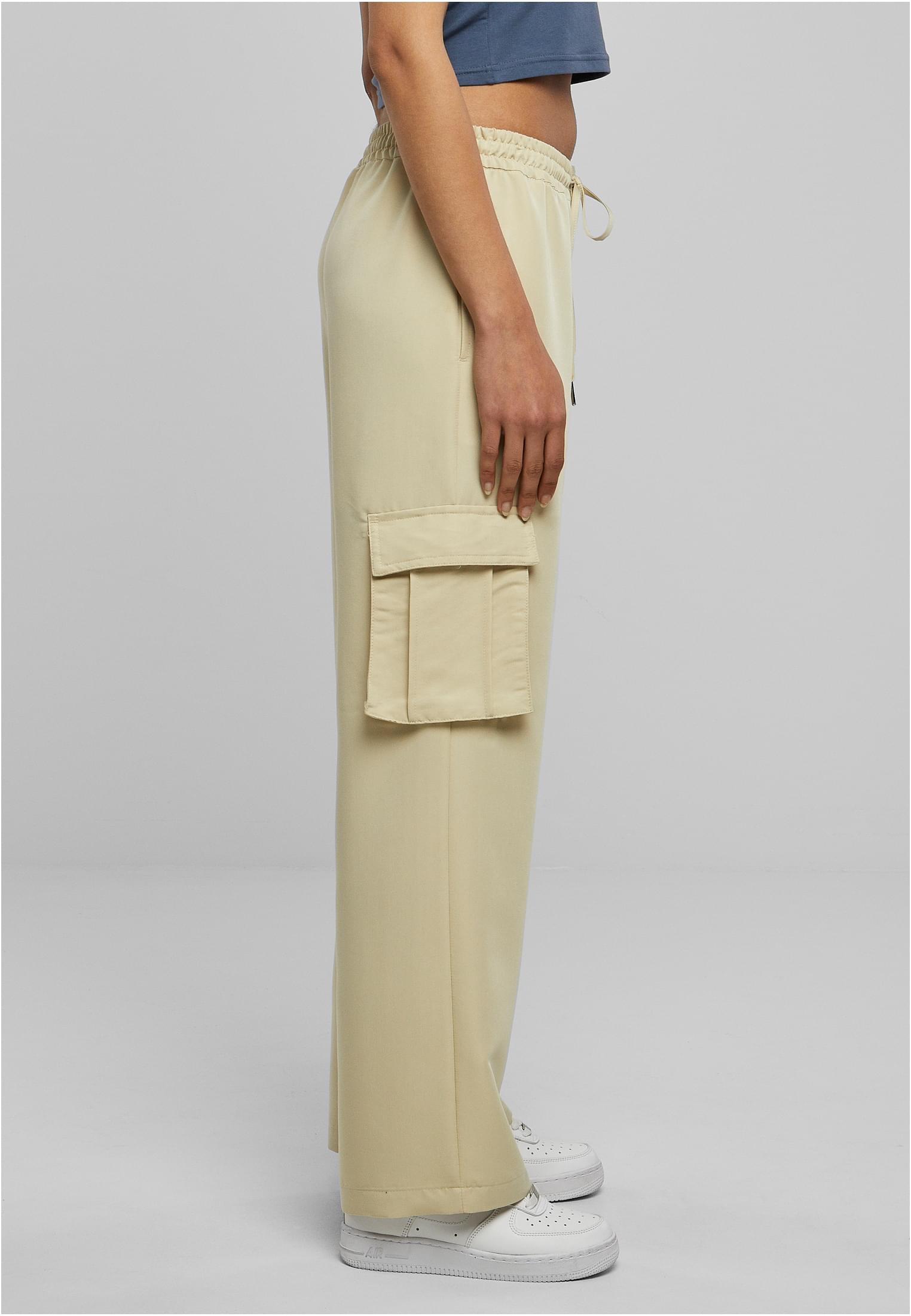 Ladies Vicose Straight Leg Cargo Pants | concrete