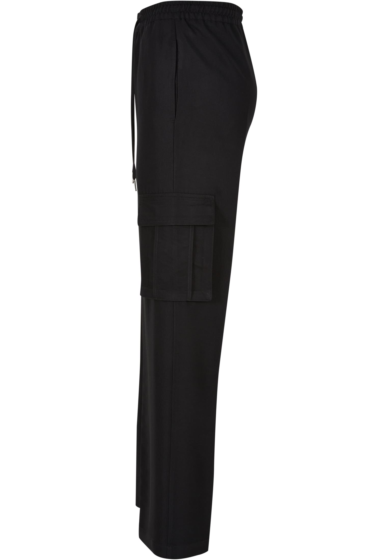 Ladies Vicose Straight Leg Cargo Pants | black