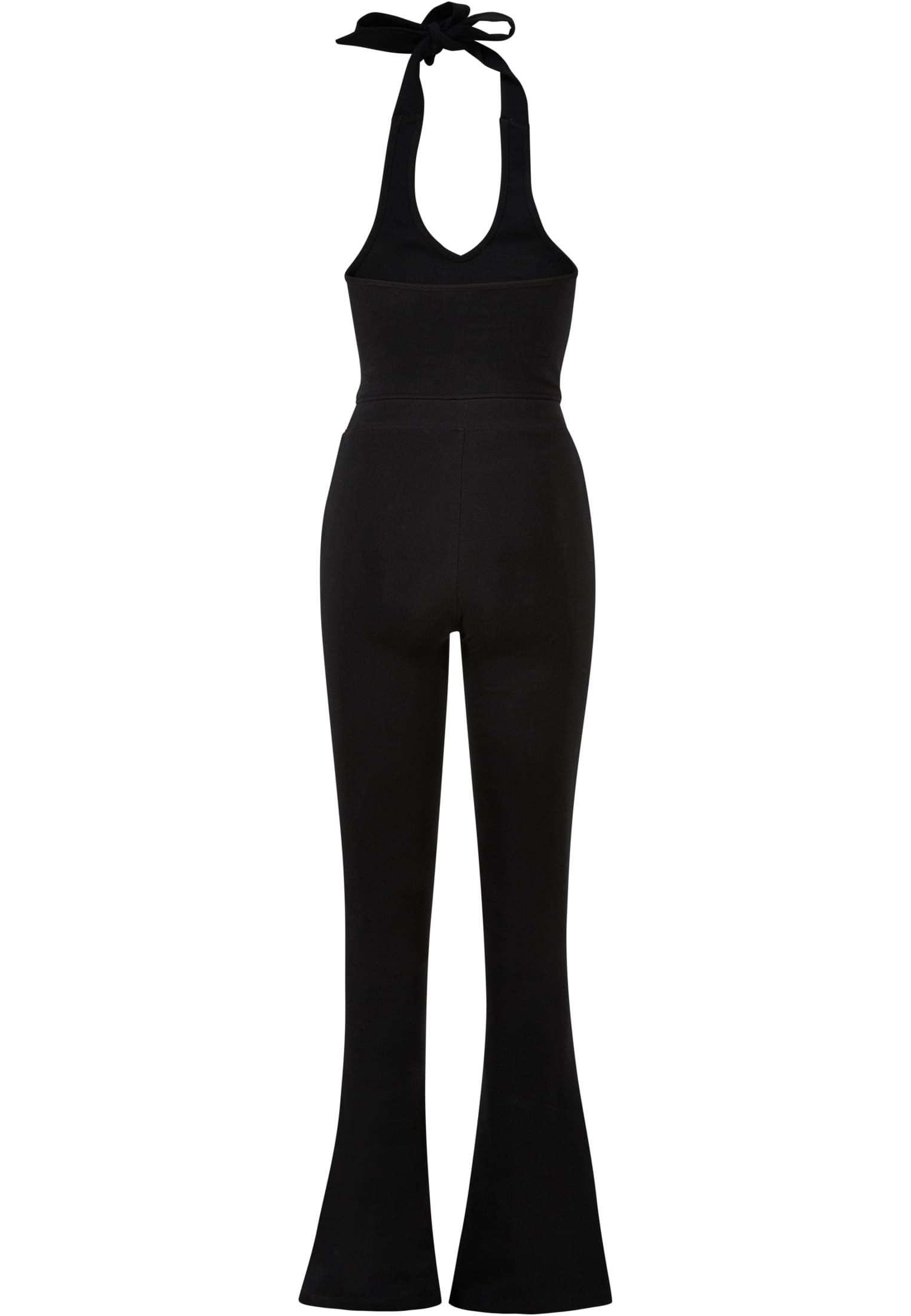 Ladies Stretch Interlock Neckholder Jumpsuit | black