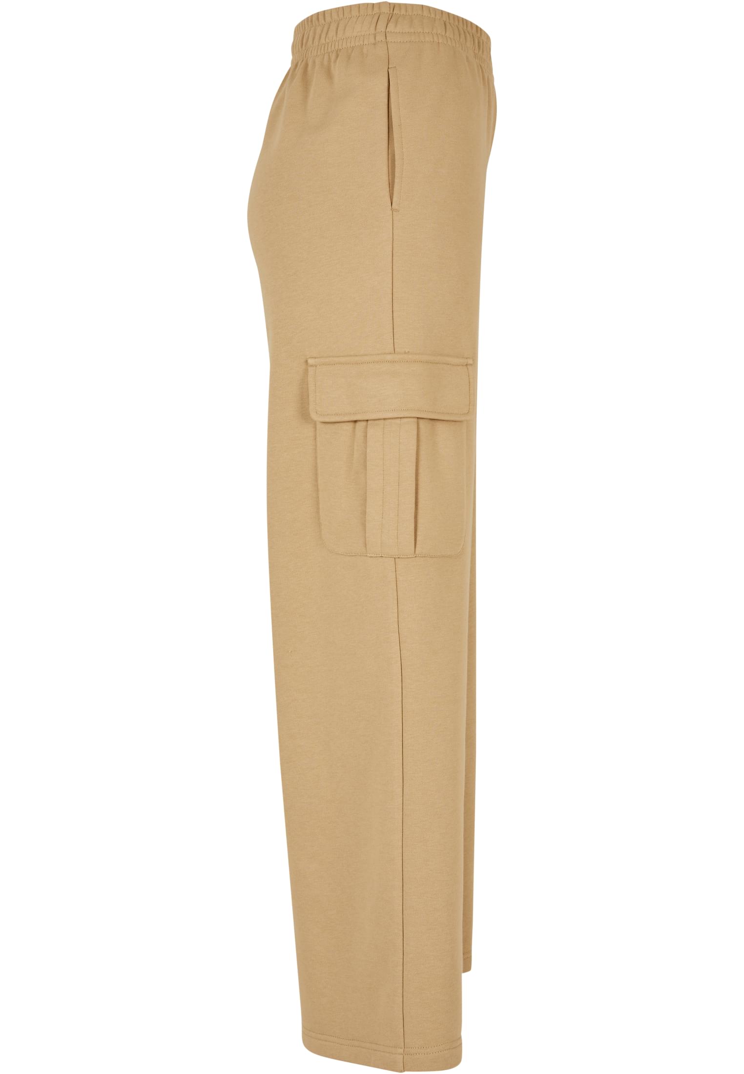 Ladies Highwaist Wide Leg Cargo Terry Pants | unionbeige