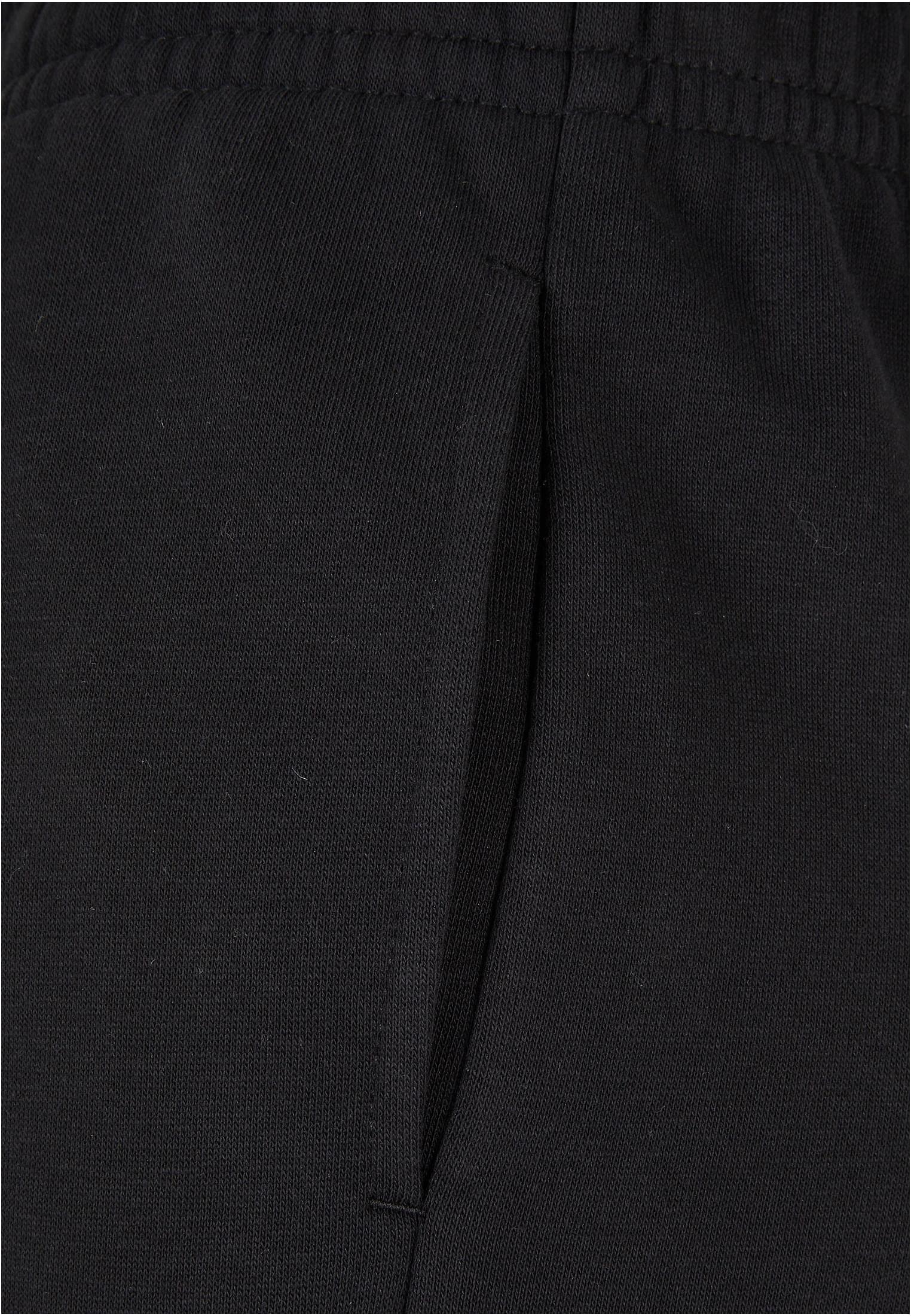 Ladies Highwaist Wide Leg Cargo Terry Pants | black