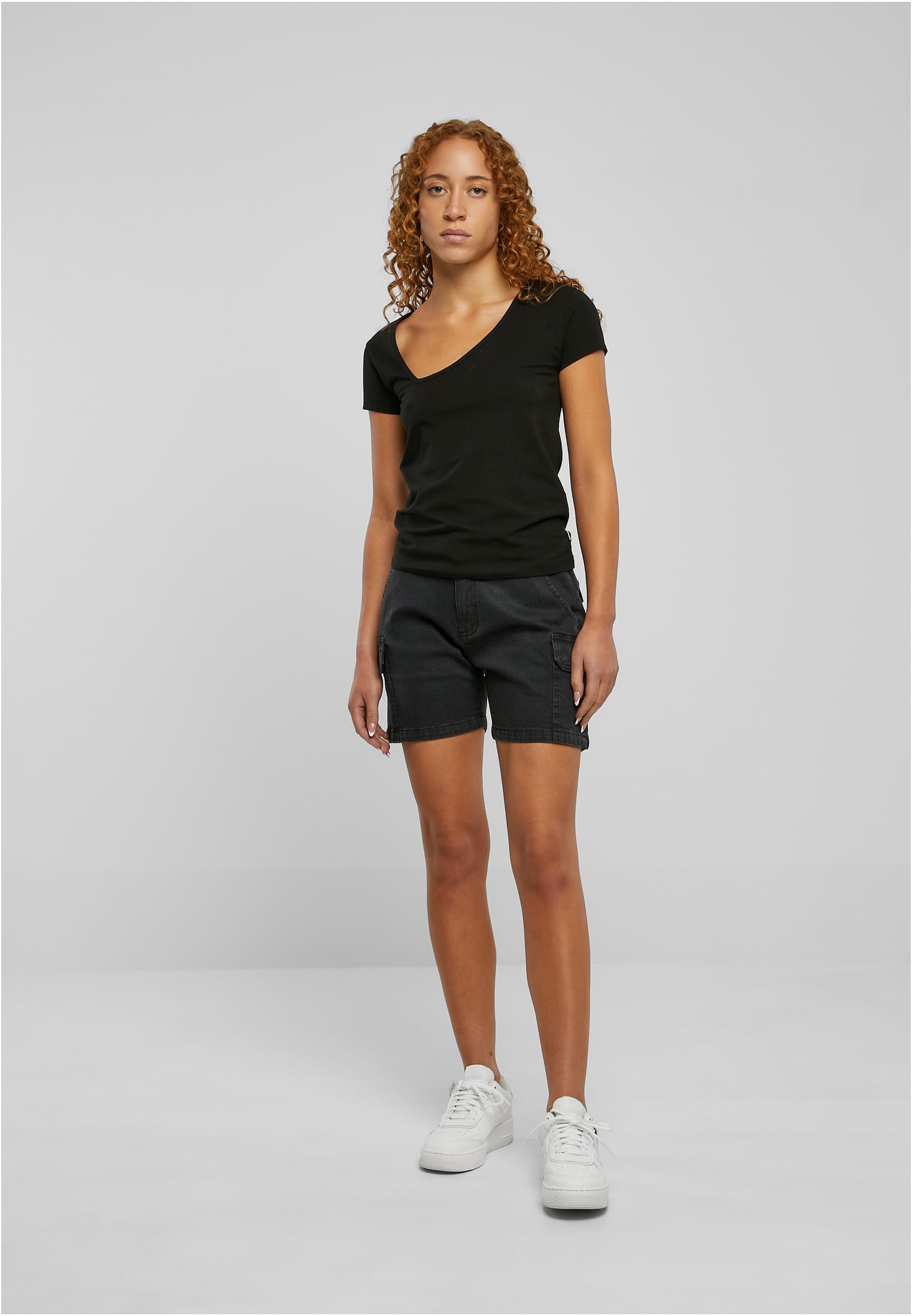 Ladies Organic Asymmetric Neckline Tee | black