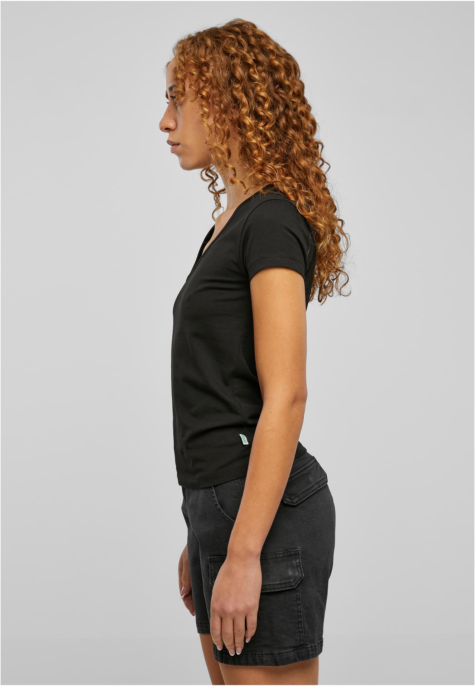 Ladies Organic Asymmetric Neckline Tee | black