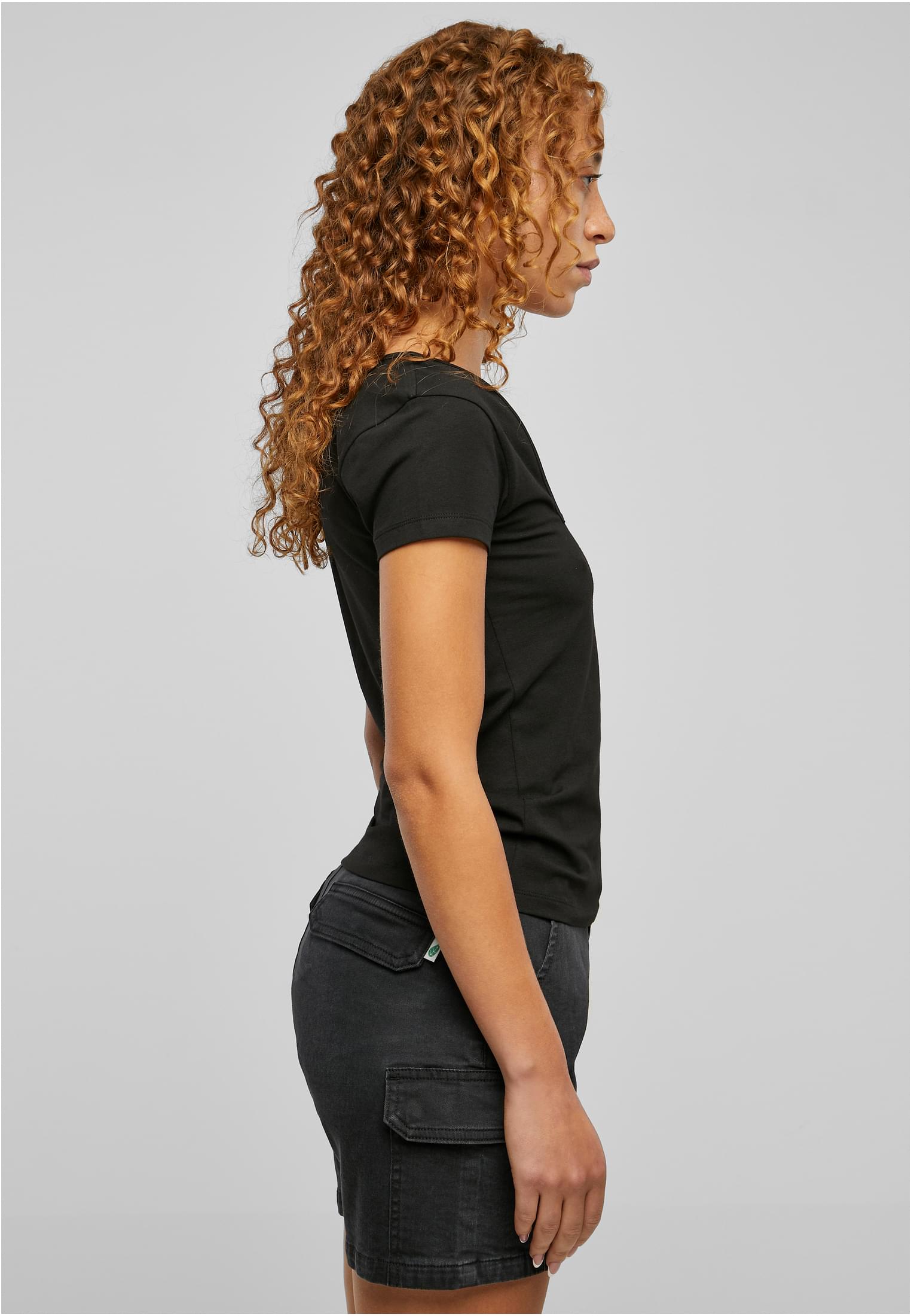 Ladies Organic Asymmetric Neckline Tee | black