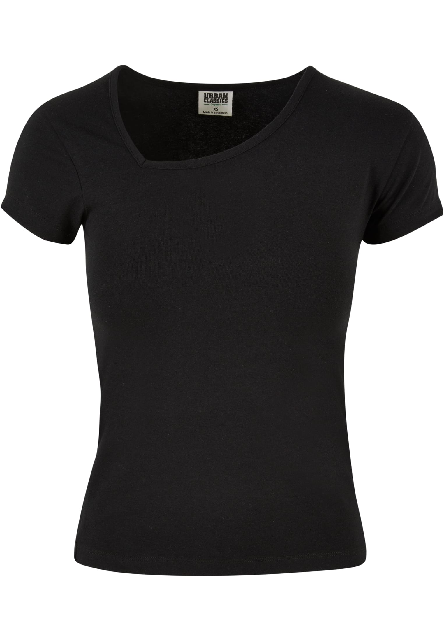 Ladies Organic Asymmetric Neckline Tee | black