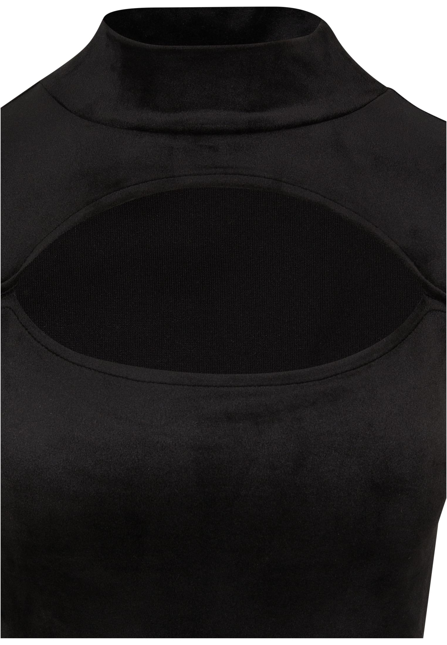 Ladies Velvet Cut-Out Turtleneck Body | black