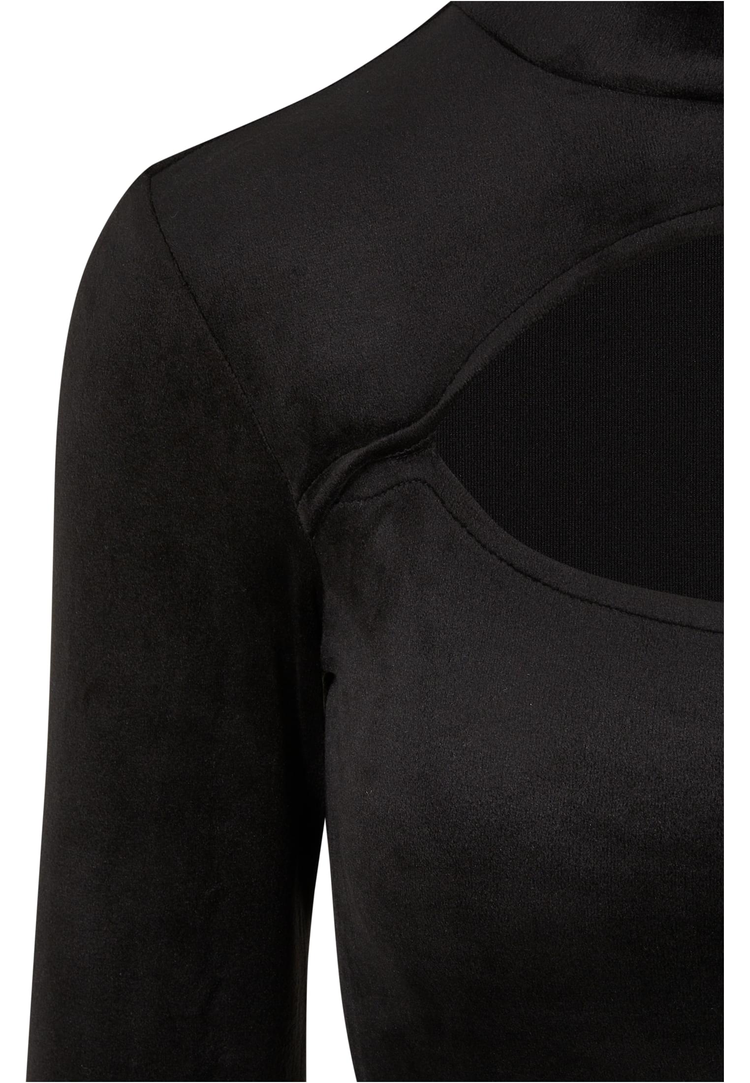 Ladies Velvet Cut-Out Turtleneck Body | black