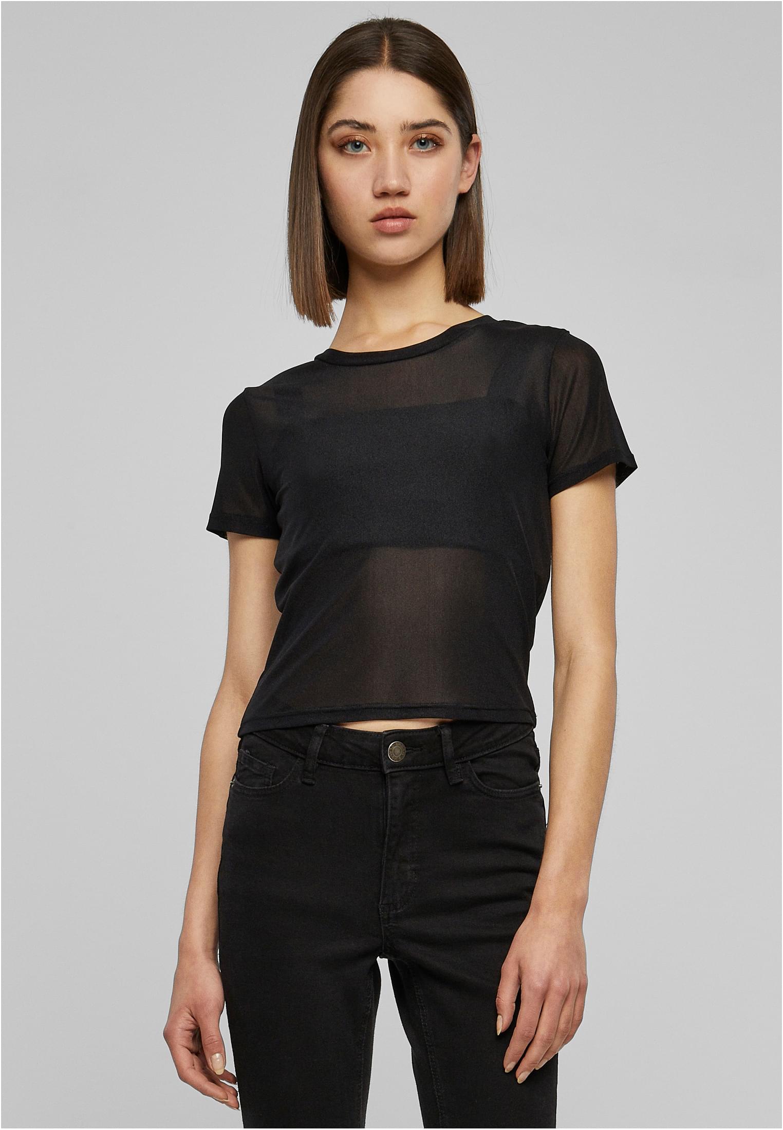 Ladies Short Mesh Tee | black