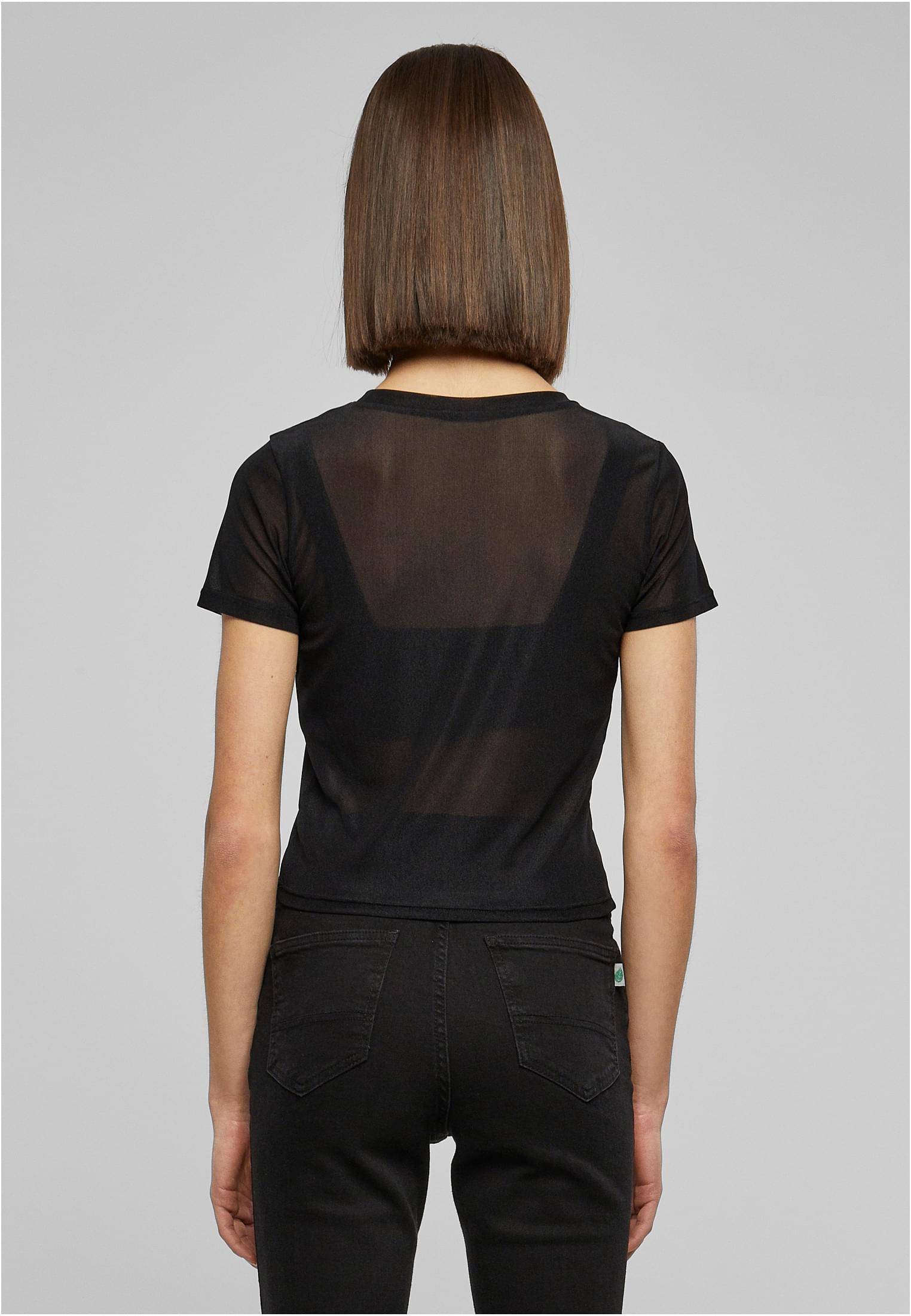 Ladies Short Mesh Tee | black